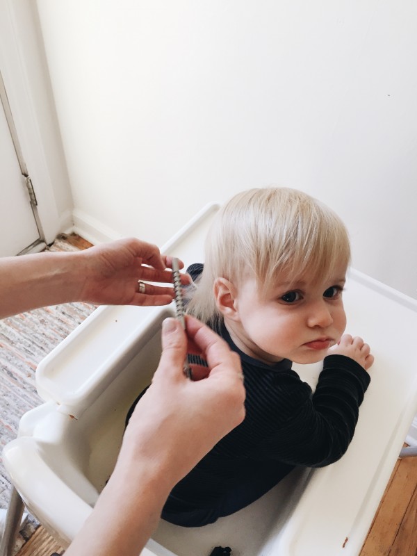 Will's first haircut. AKA: Bye Bye Mullet