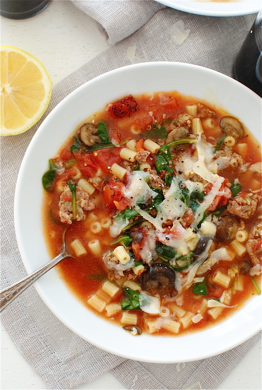 Rustic Tomato and Italian Sausage Soup - Bev Cooks