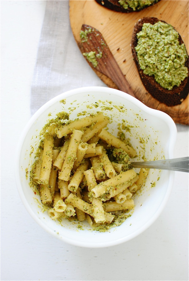 Roasted Broccoli Pesto on Pumpernickel. And A BABY! - Bev Cooks