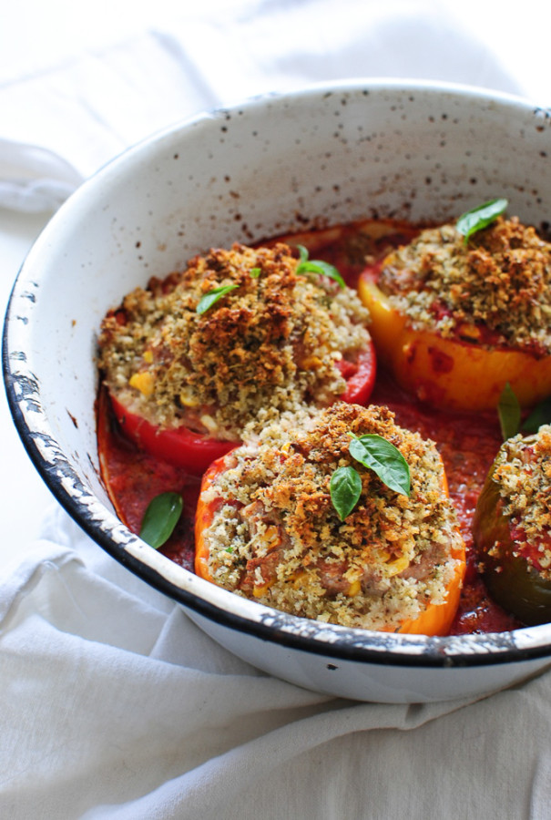 Easiest Ever Stuffed Peppers - Bev Cooks