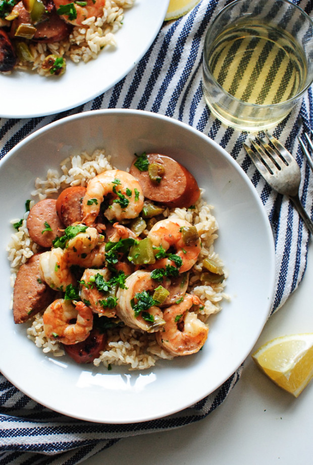 Weeknight Cajun Sausage and Shrimp with Rice / Bev Cooks