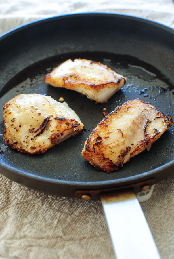 Seared Cod with Swiss Chard and Roasted Turnips / Bev Cooks