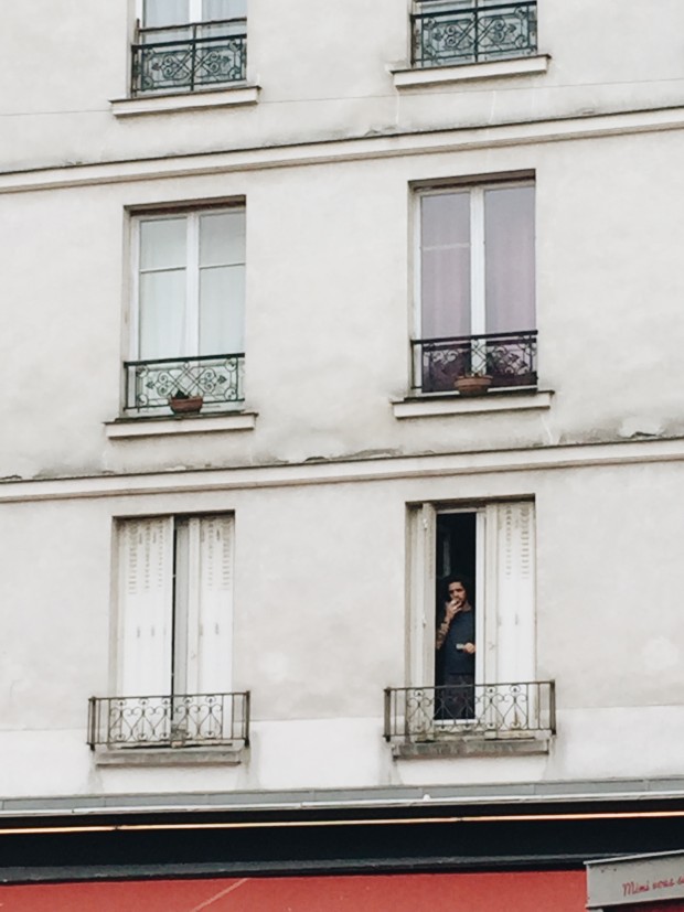 Paris Man Smoking in His Window