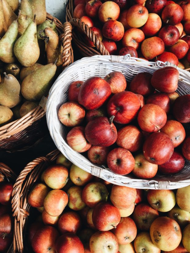 Baskets of apples in London