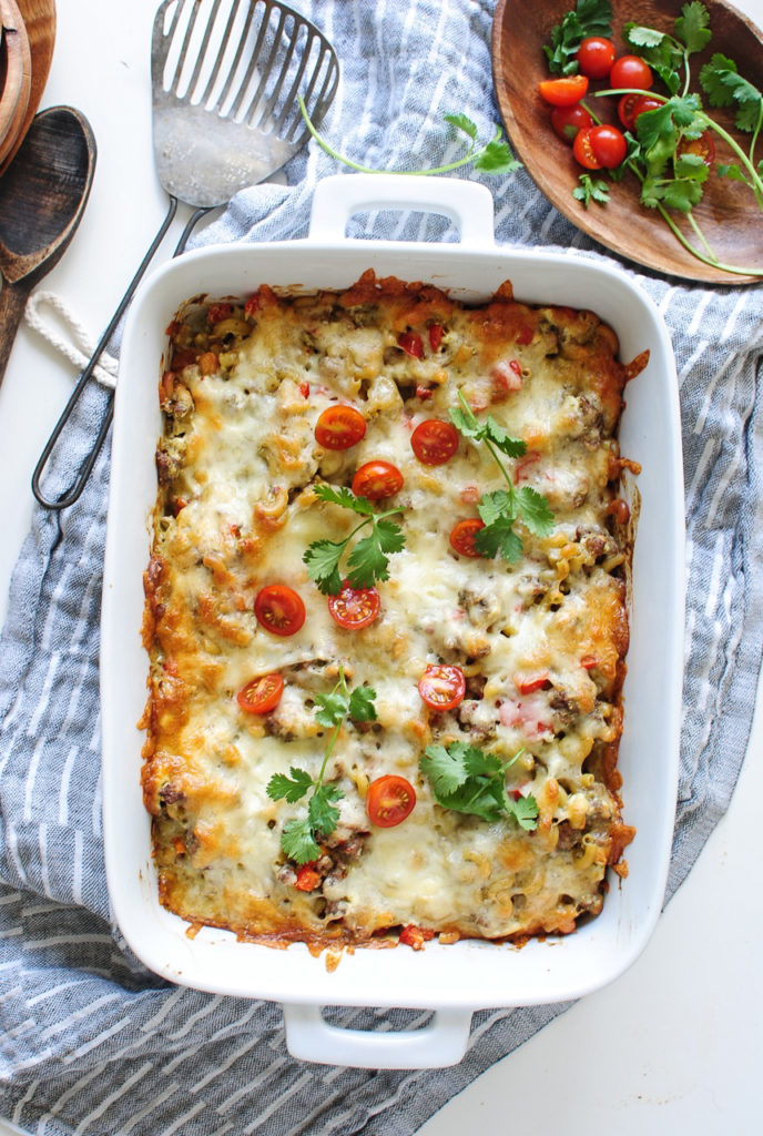 Mexican Sausage Pasta Bake | Bev Cooks