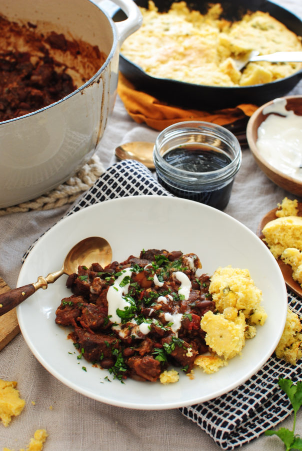 Steak and Black Bean Chili / Bev Cooks