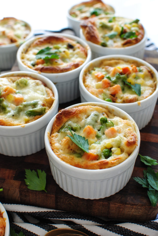 Cheesy Biscuit Pot Pies / Bev Cooks