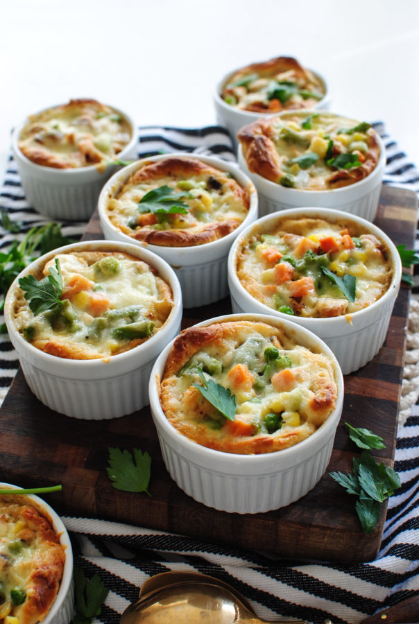 Cheesy Biscuit Pot Pies / Bev Cooks