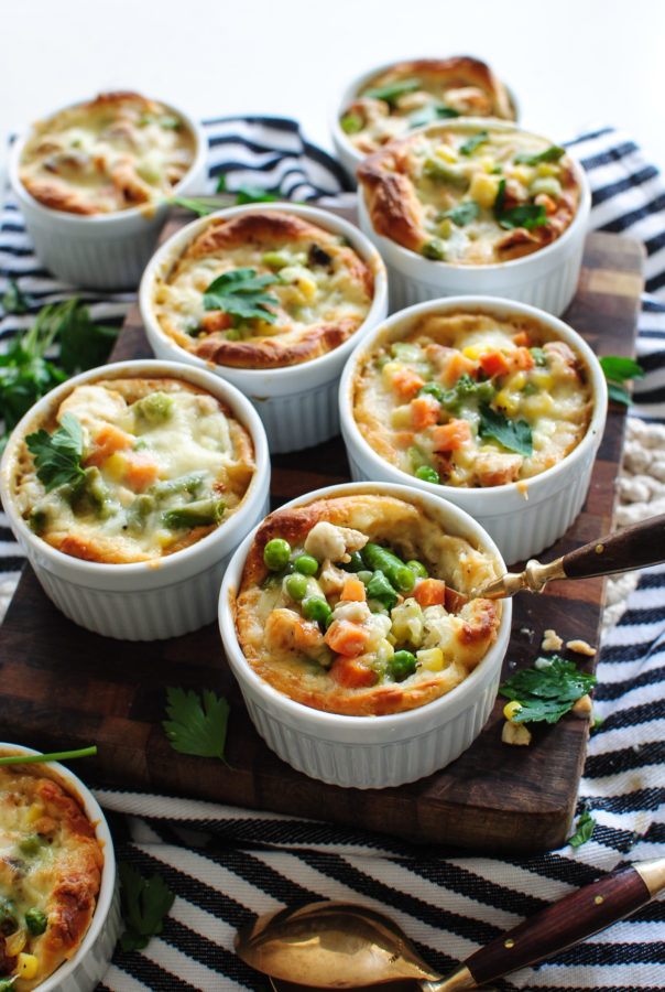 Cheesy Biscuit Pot Pies / Bev Cooks