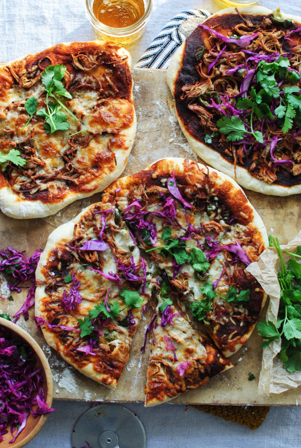 BBQ Pulled Pork Pizza / Bev Cooks