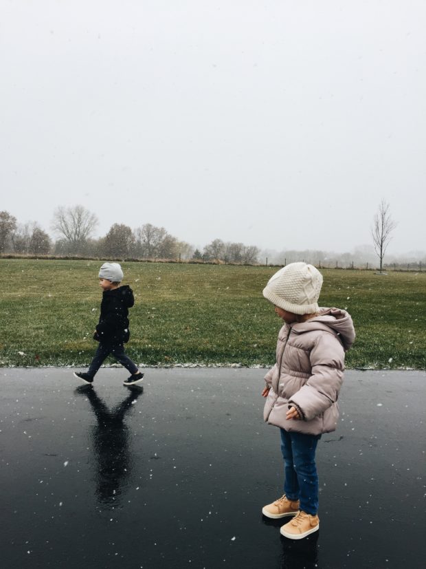 Toddlers in snowflakes