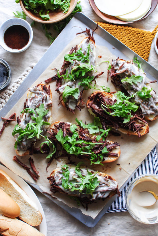 Slow Cooker Roast Beef Melts / Bev Cooks