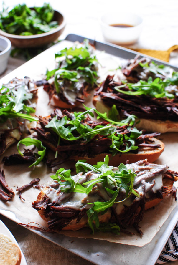 Slow Cooker Roast Beef Melts / Bev Cooks