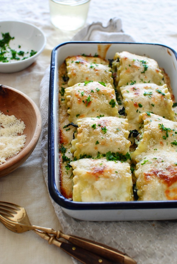 Sausage and Kale Lasagna Roll Ups / Bev Cooks