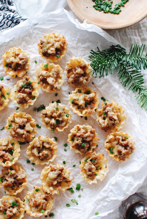 Sausage and Gouda Phyllo Cups / Bev Cooks