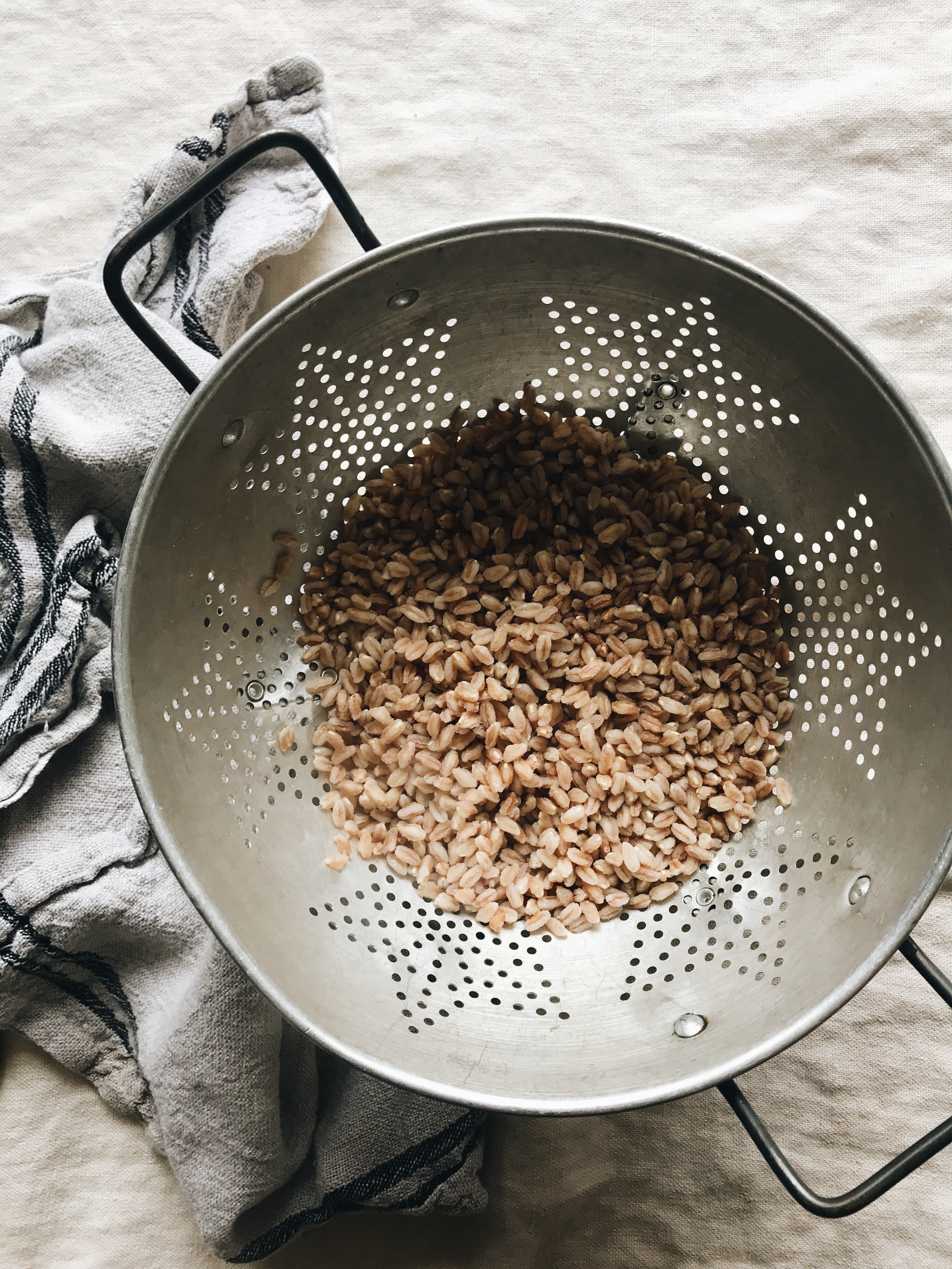 Roasted Vegetable and Farro Grain Bowl / Bev Cooks