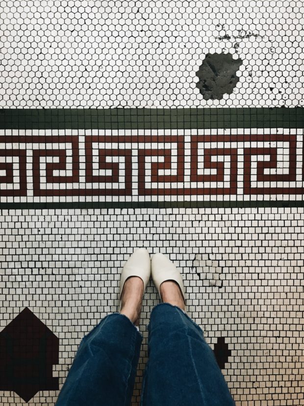 shoes on tile