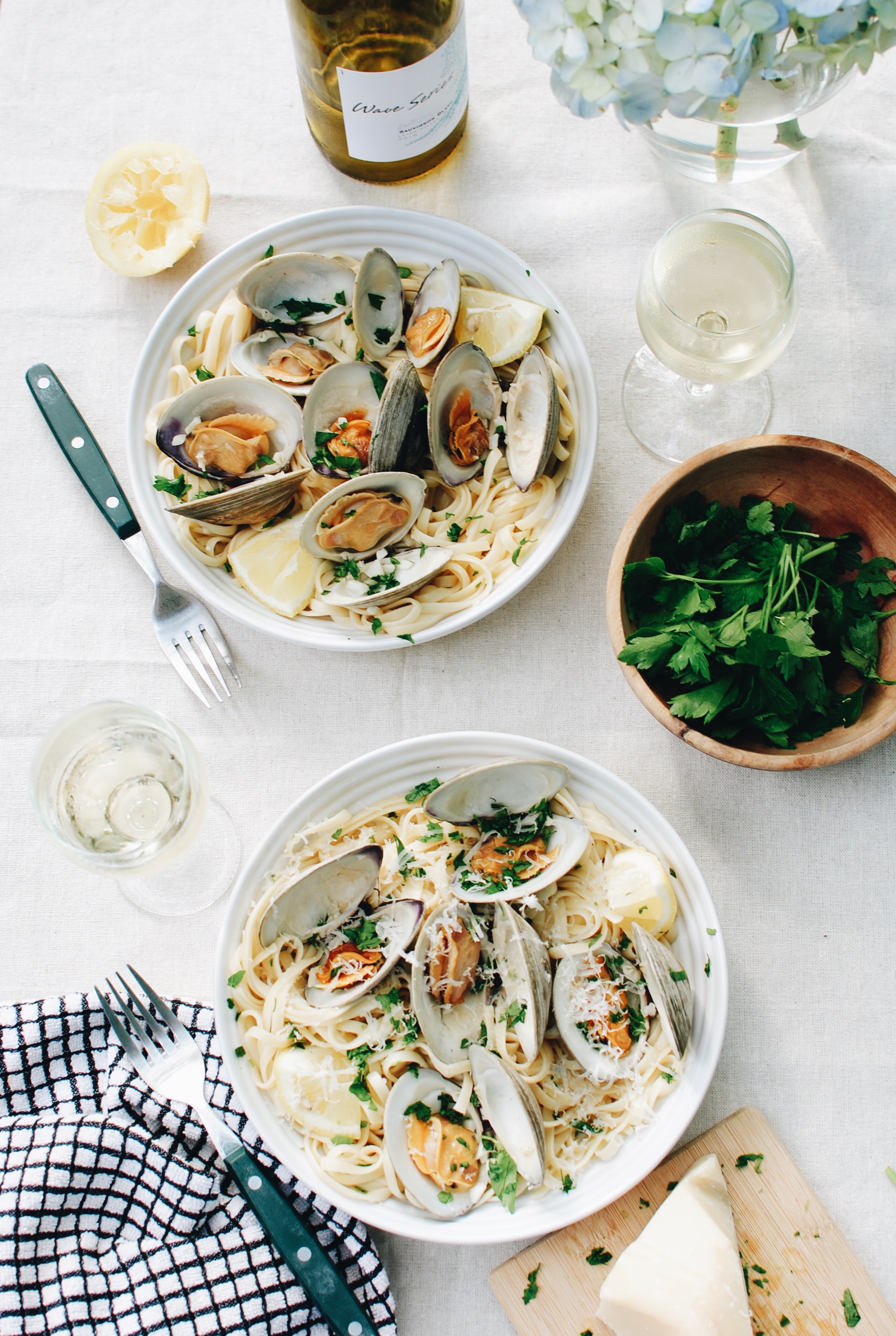 Linguine with Clams / Bev Cooks