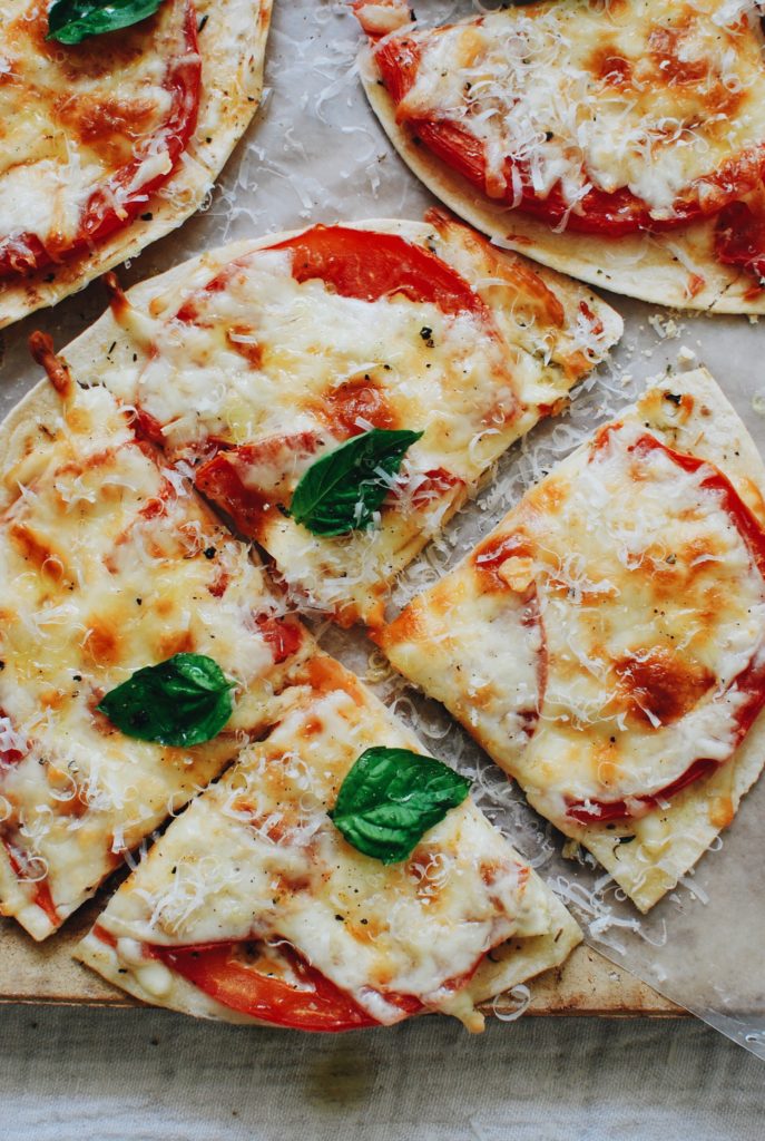 Caprese Tortilla Pizza Snacks - Bev Cooks