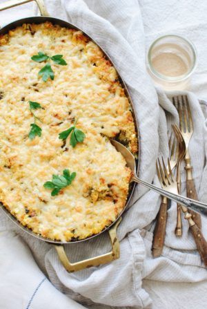 Roasted Poblano, Corn and Quinoa Casserole - Bev Cooks