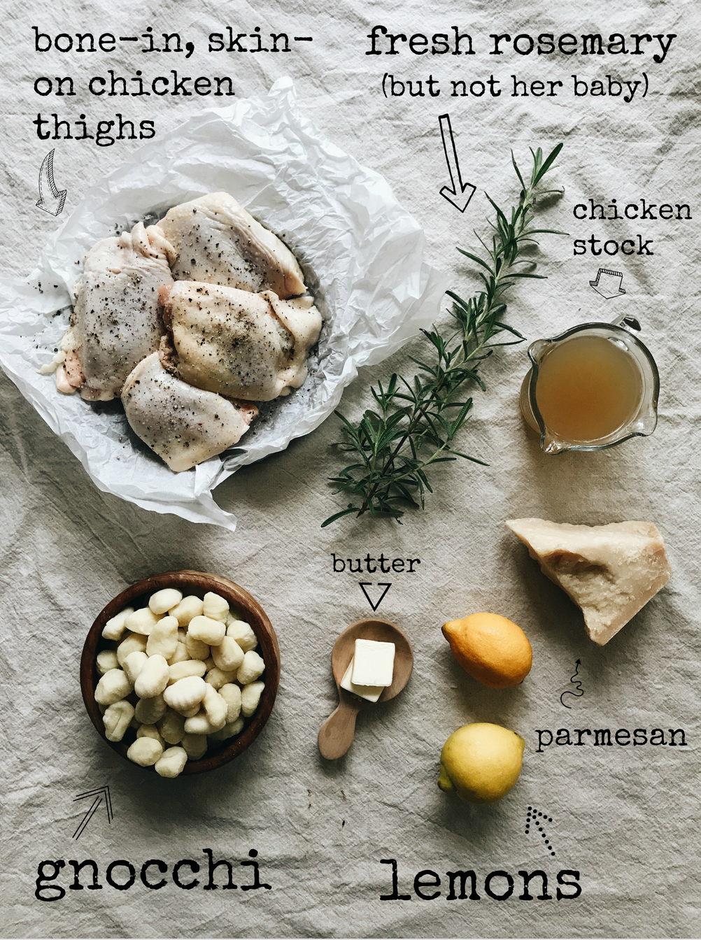 Rosemary Chicken Gnocchi / Bev Cooks