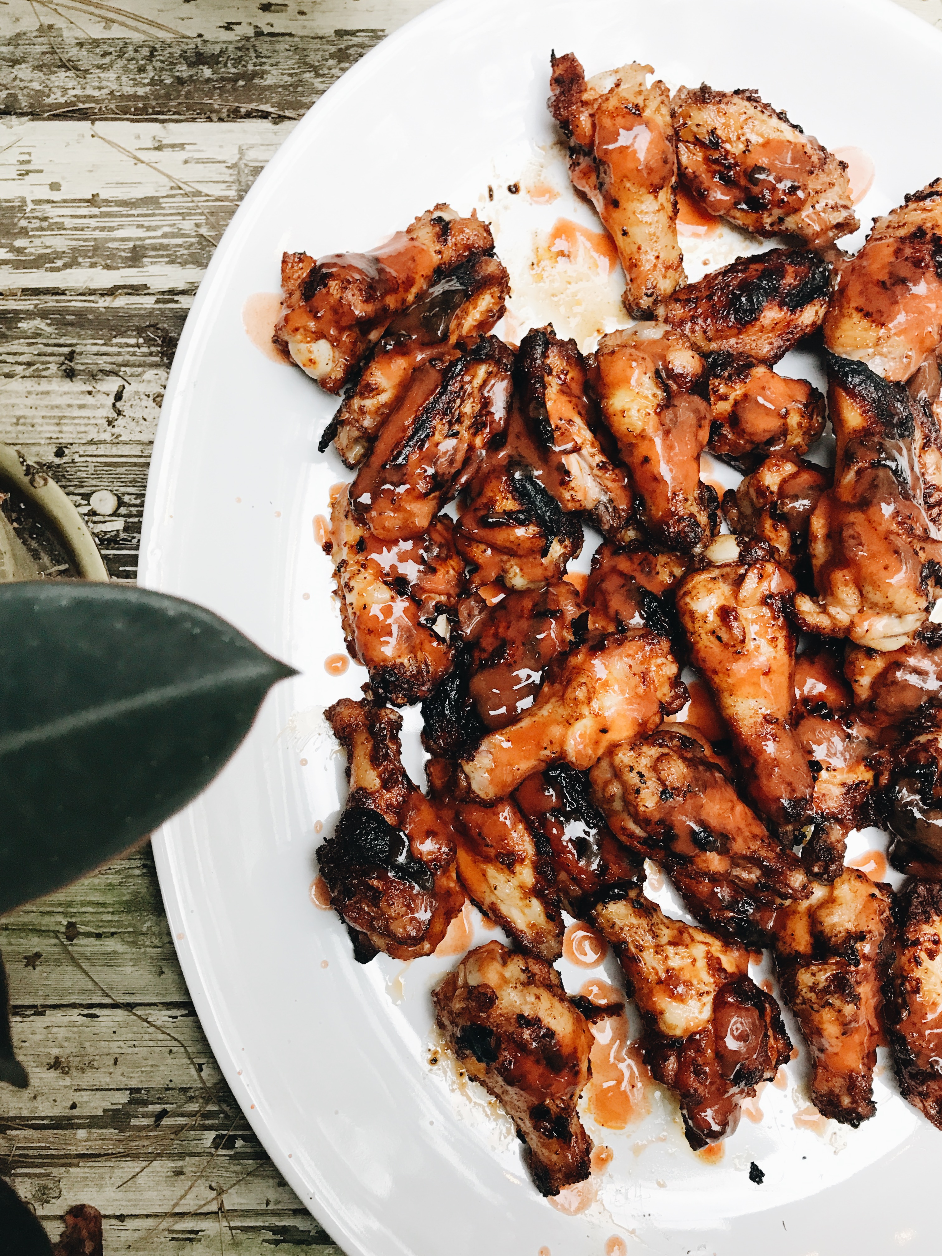 Grilled Buffalo Chicken Wings / Bev Cooks