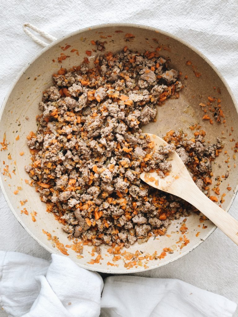 Creamy Orecchiette Turkey Bolognese - Bev Cooks