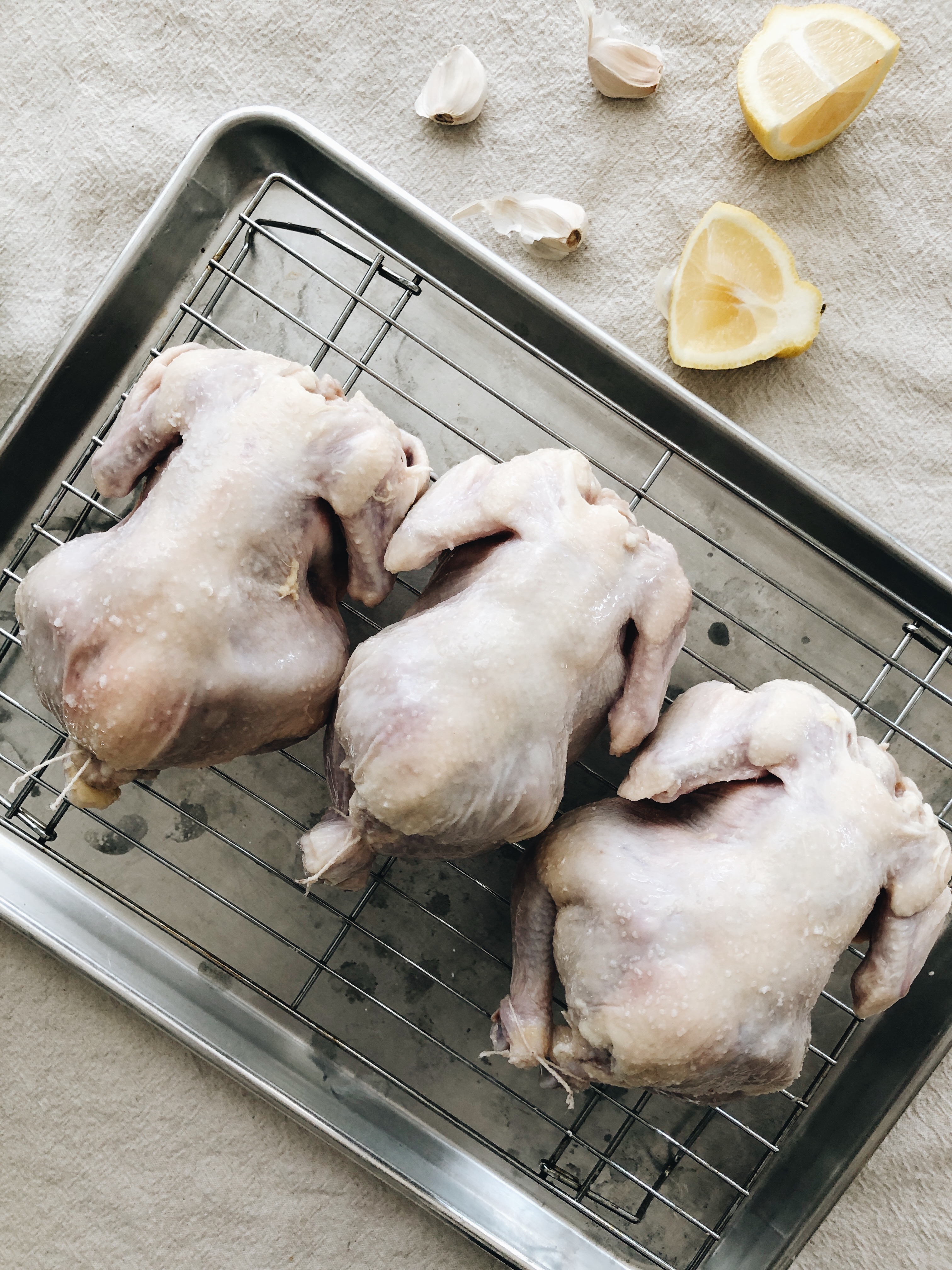 Buttermilk-Brined Cornish Game Hens with a Rustic Kale Gratin / Bev Cooks