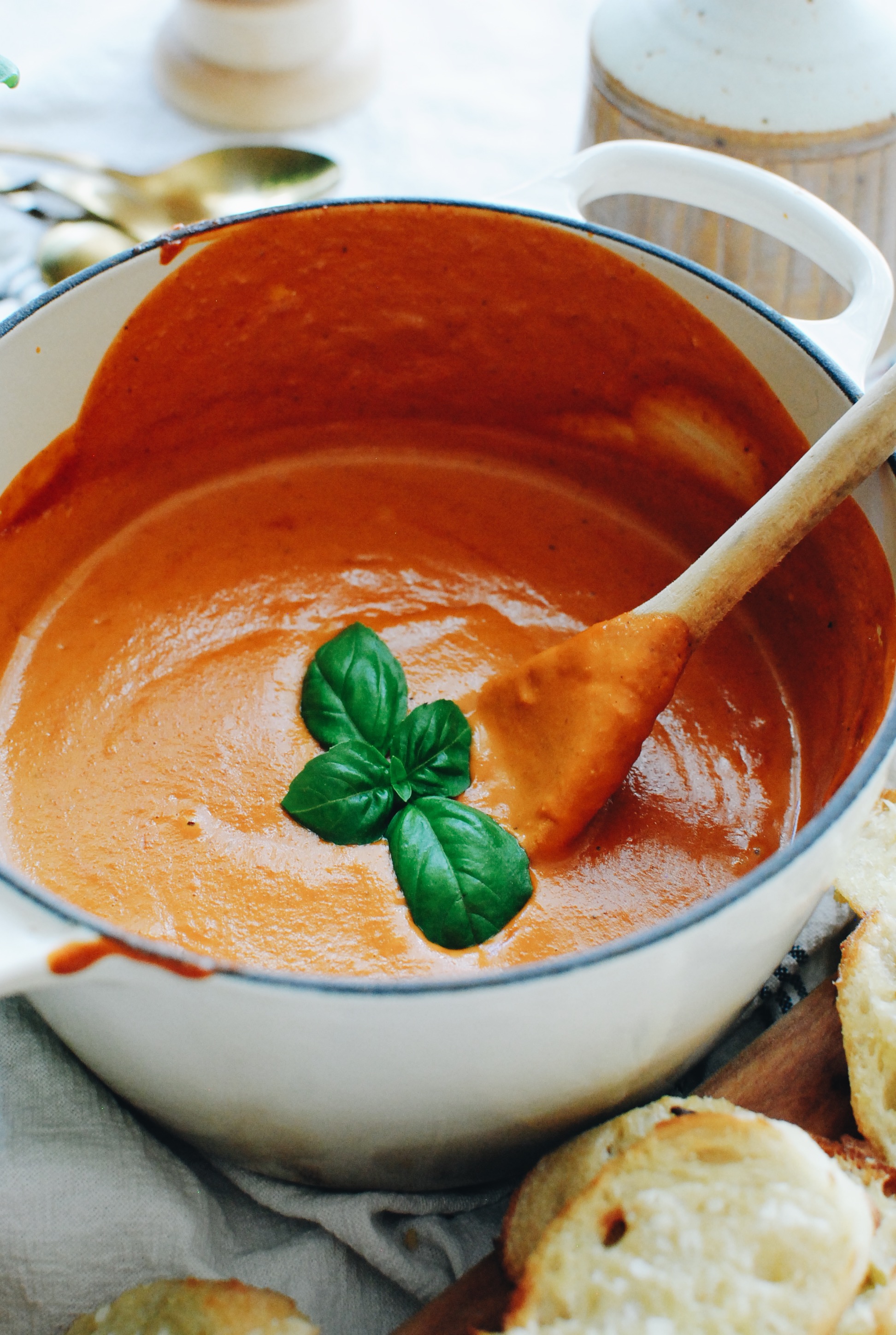 Creamy Roasted Tomato Soup / Bev Cooks