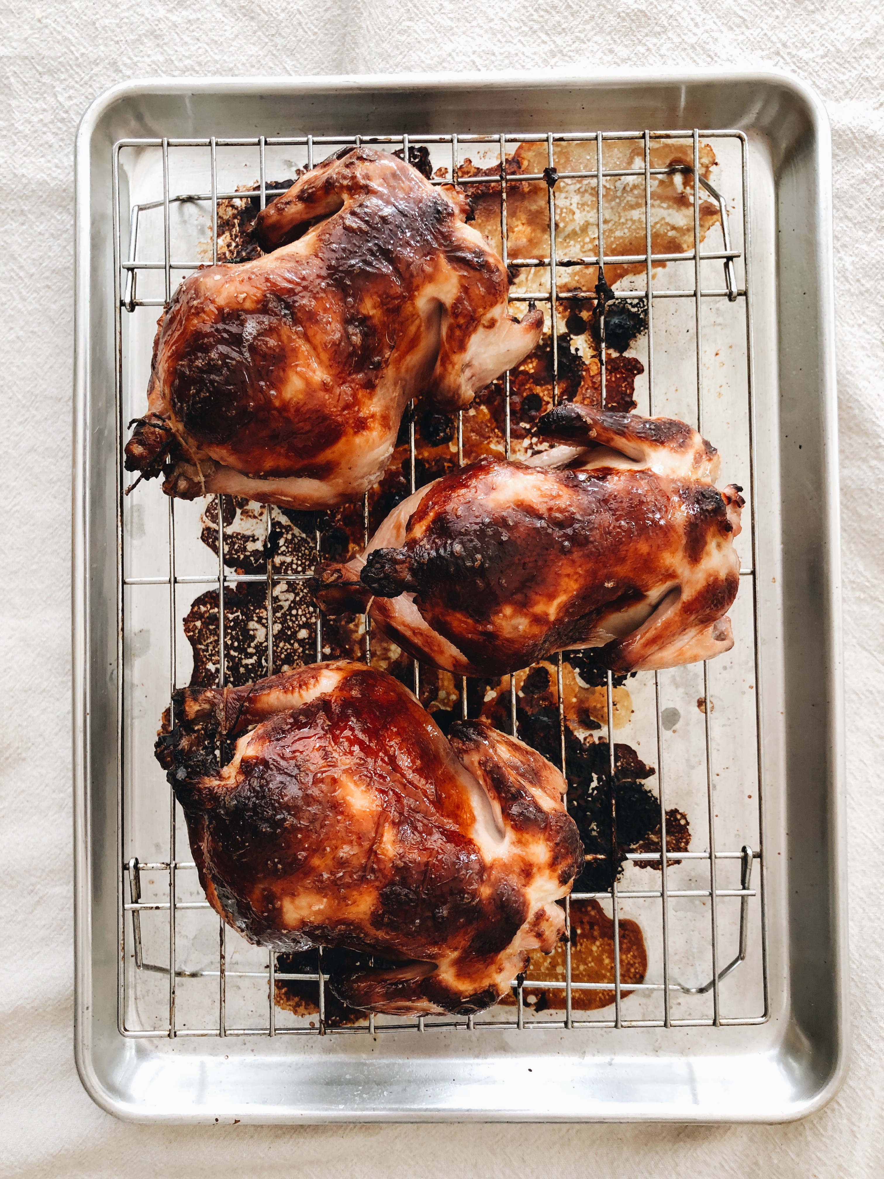 Buttermilk-Brined Cornish Game Hens with a Rustic Kale Gratin / Bev Cooks