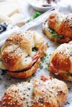 Toasted Ham and Cheese Croissant Sandwiches - Bev Cooks