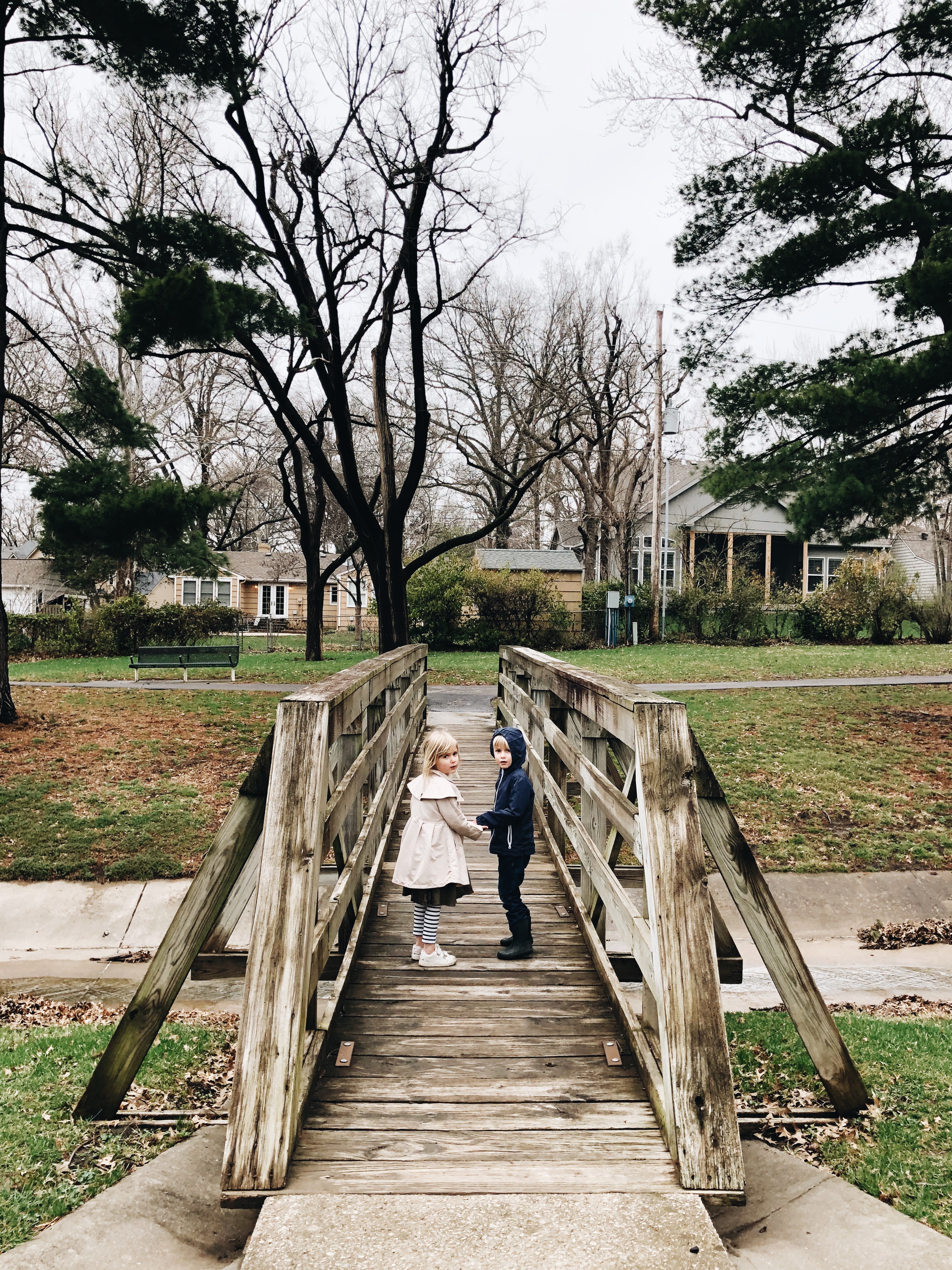 kids on a bridge