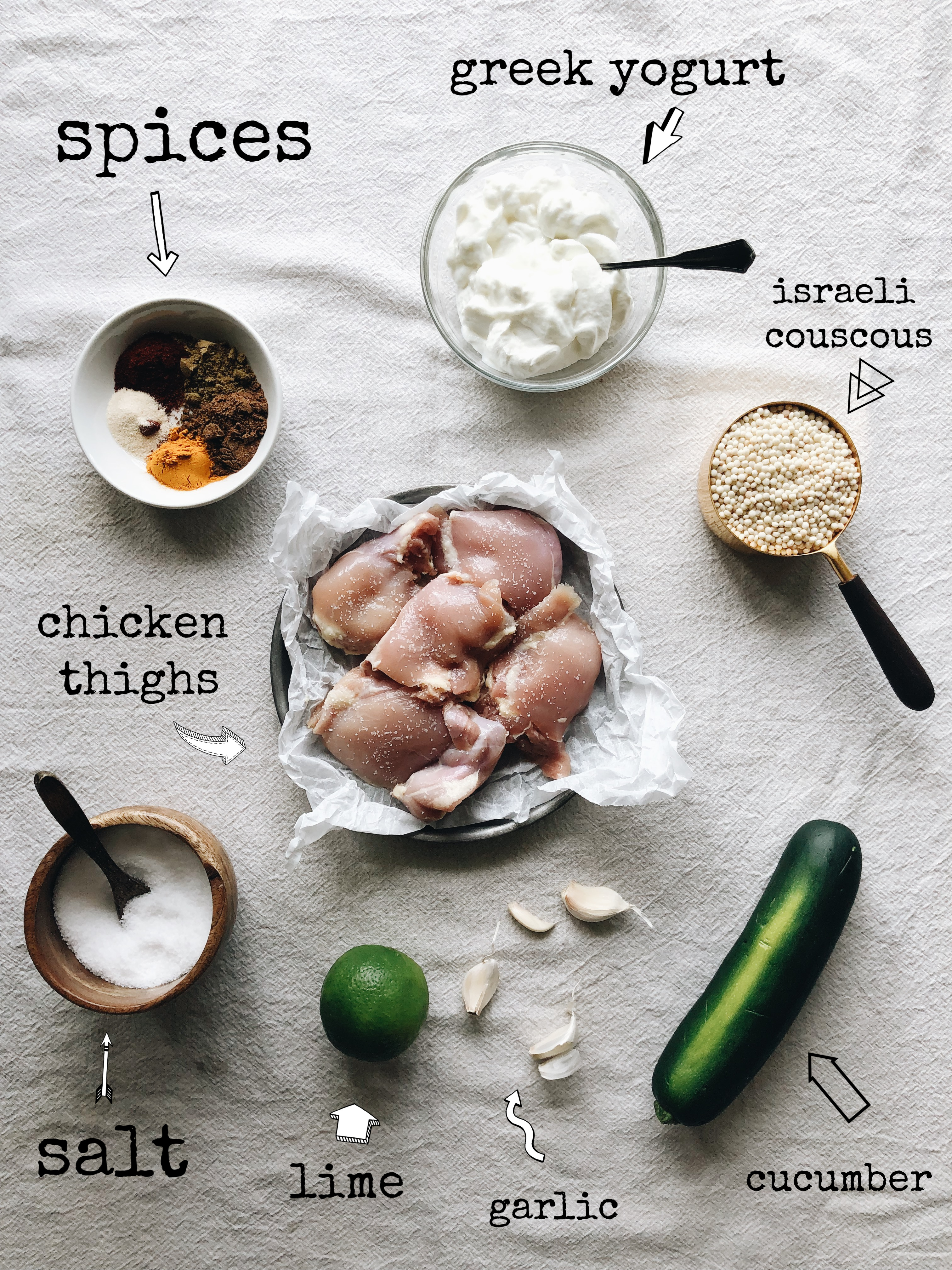 Tandoori Chicken Thighs with Israeli Couscous / Bev Cooks