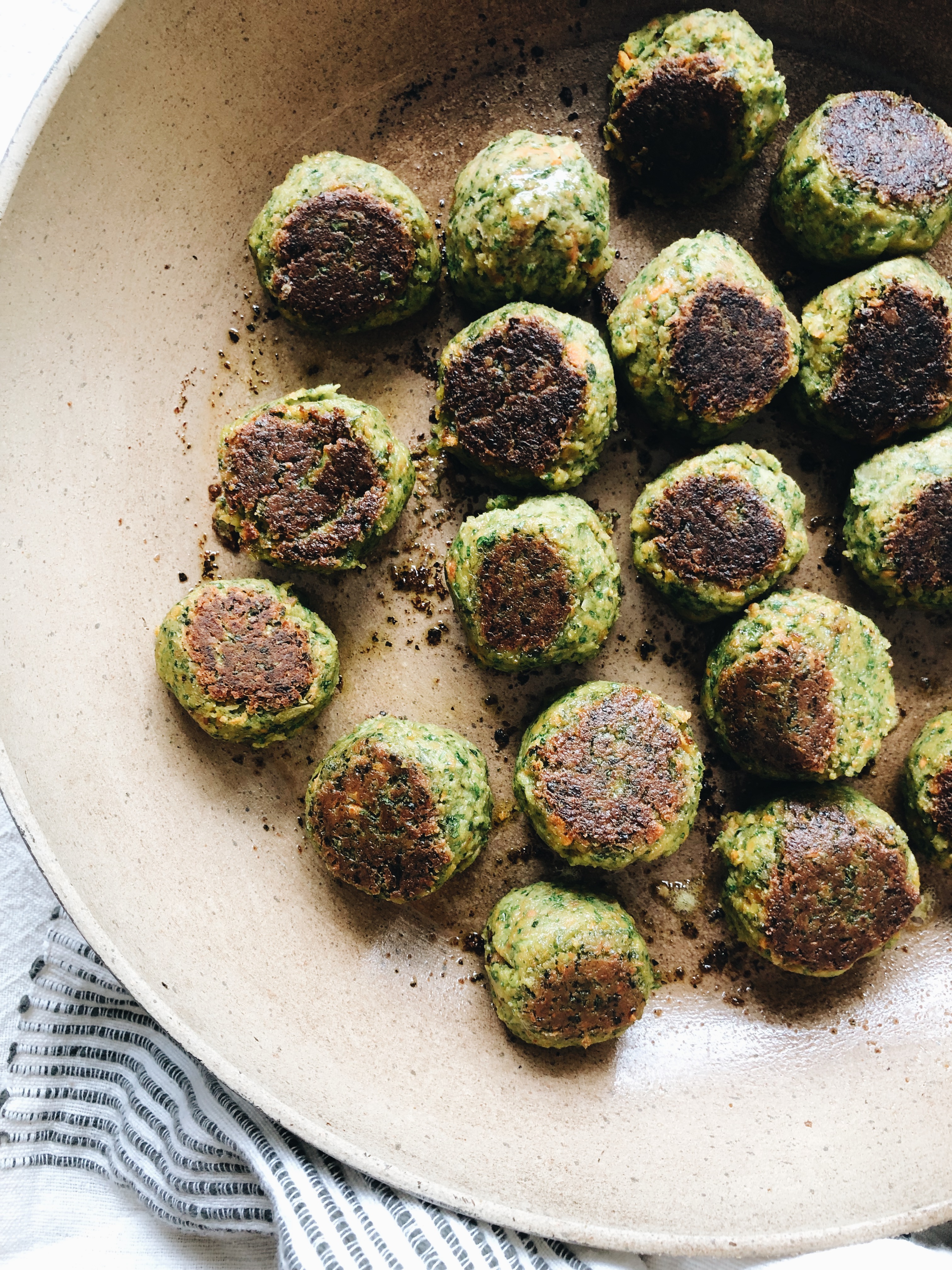 Vegetarian Meatballs with Grilled Bread / Bev Cooks