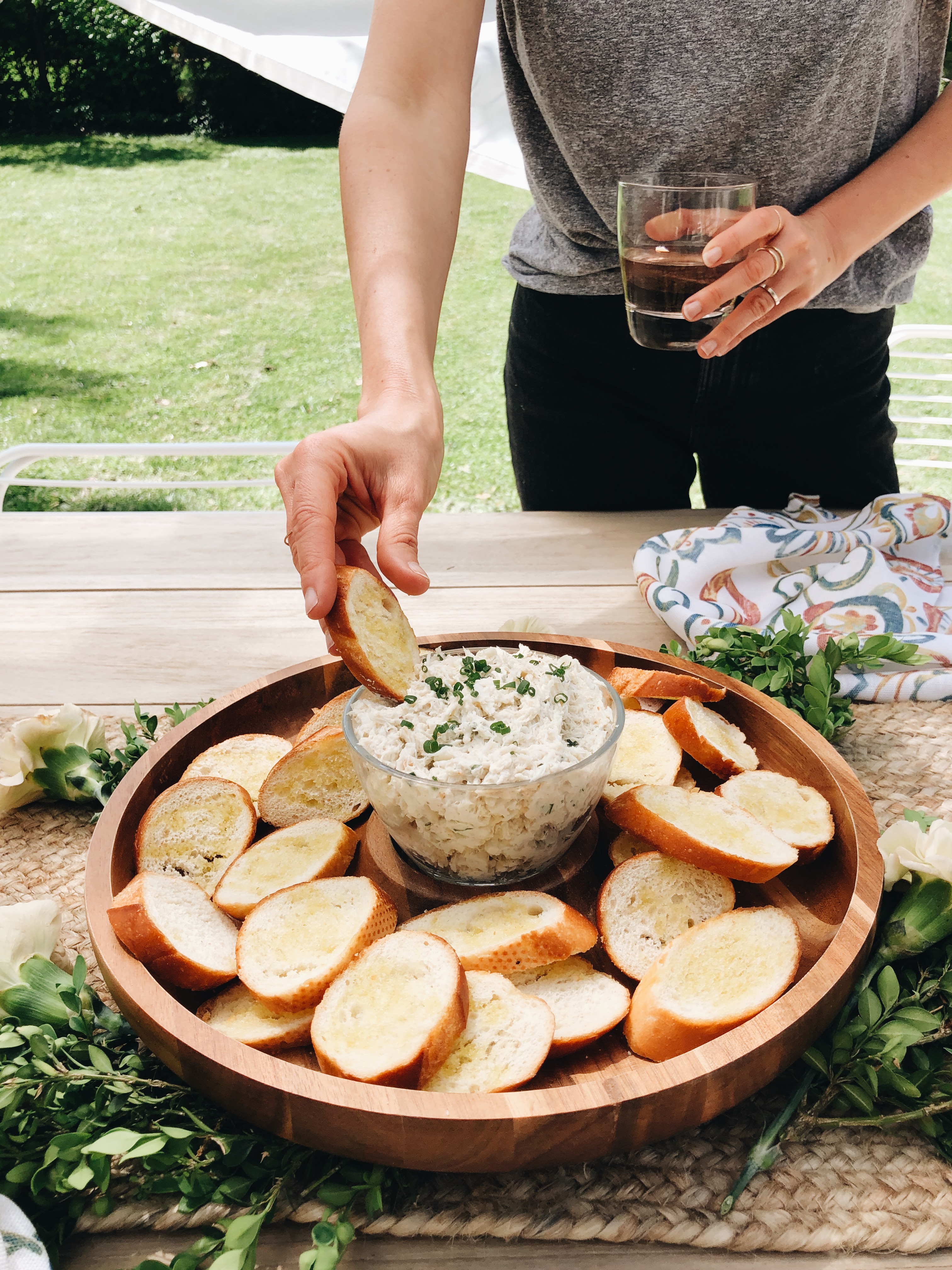 Cold Crab Dip with Crusty Baguette / Bev Cooks