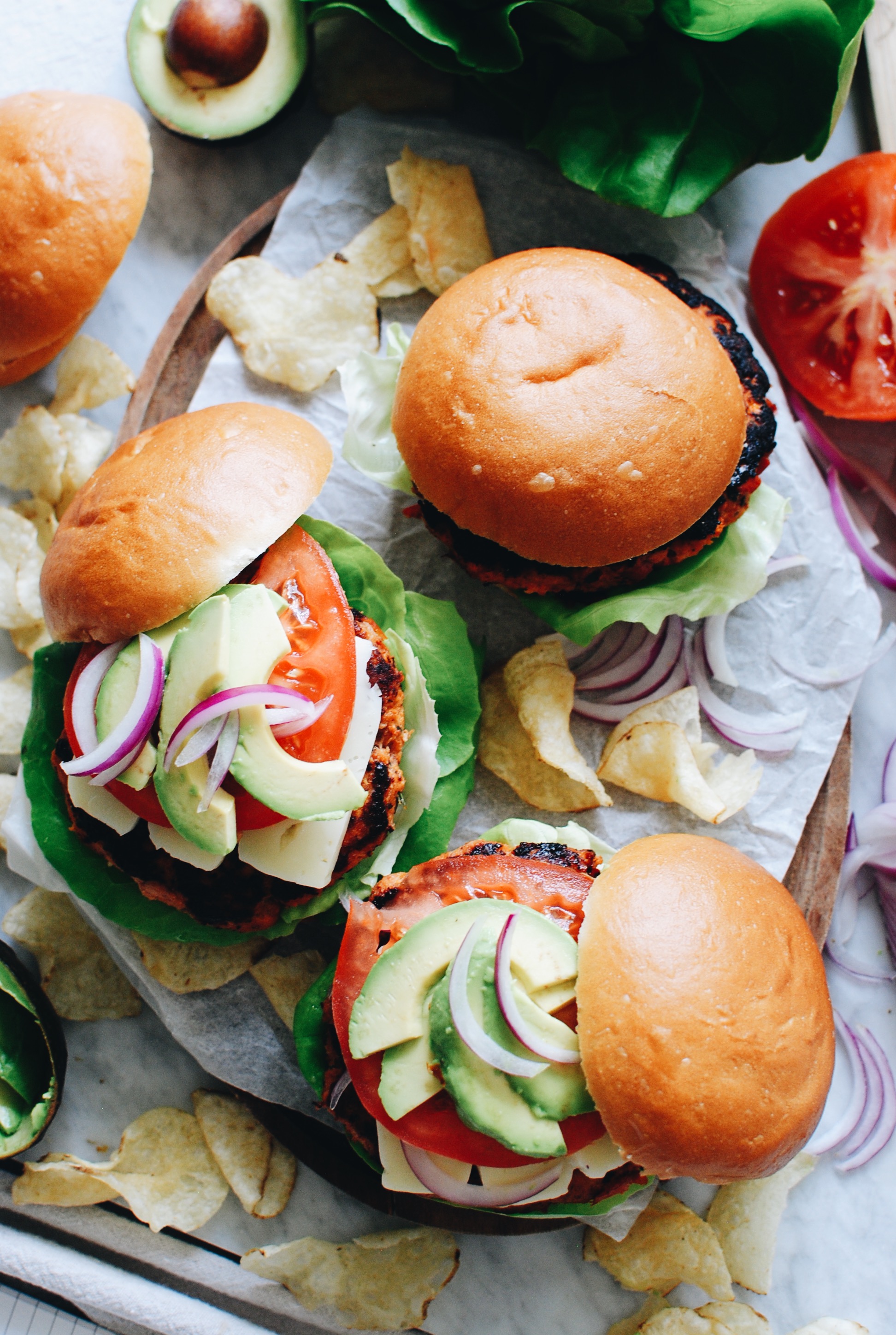 Sundried Tomato Chicken Burgers / Bev Cooks