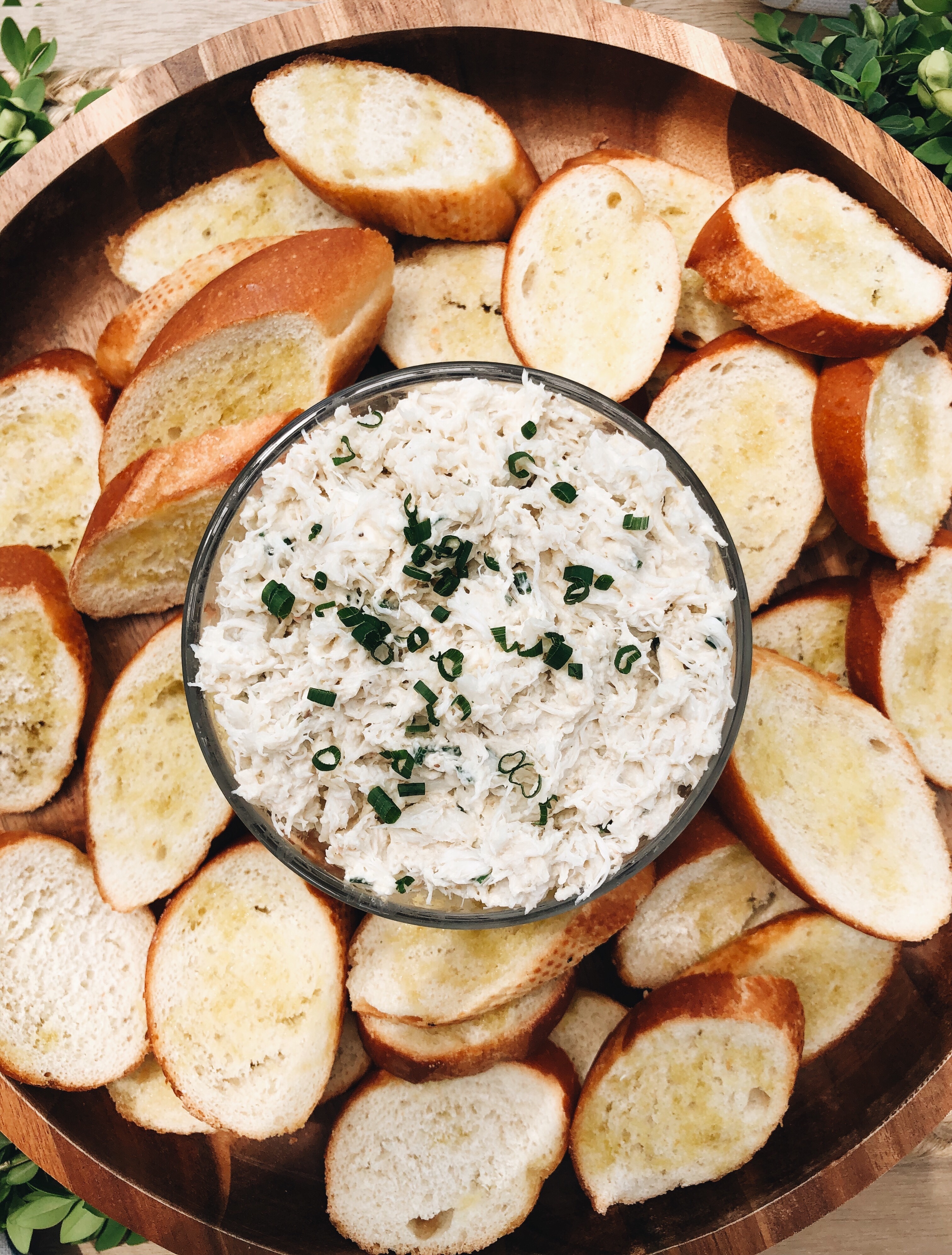 Cold Crab Dip with Crusty Baguette / Bev Cooks