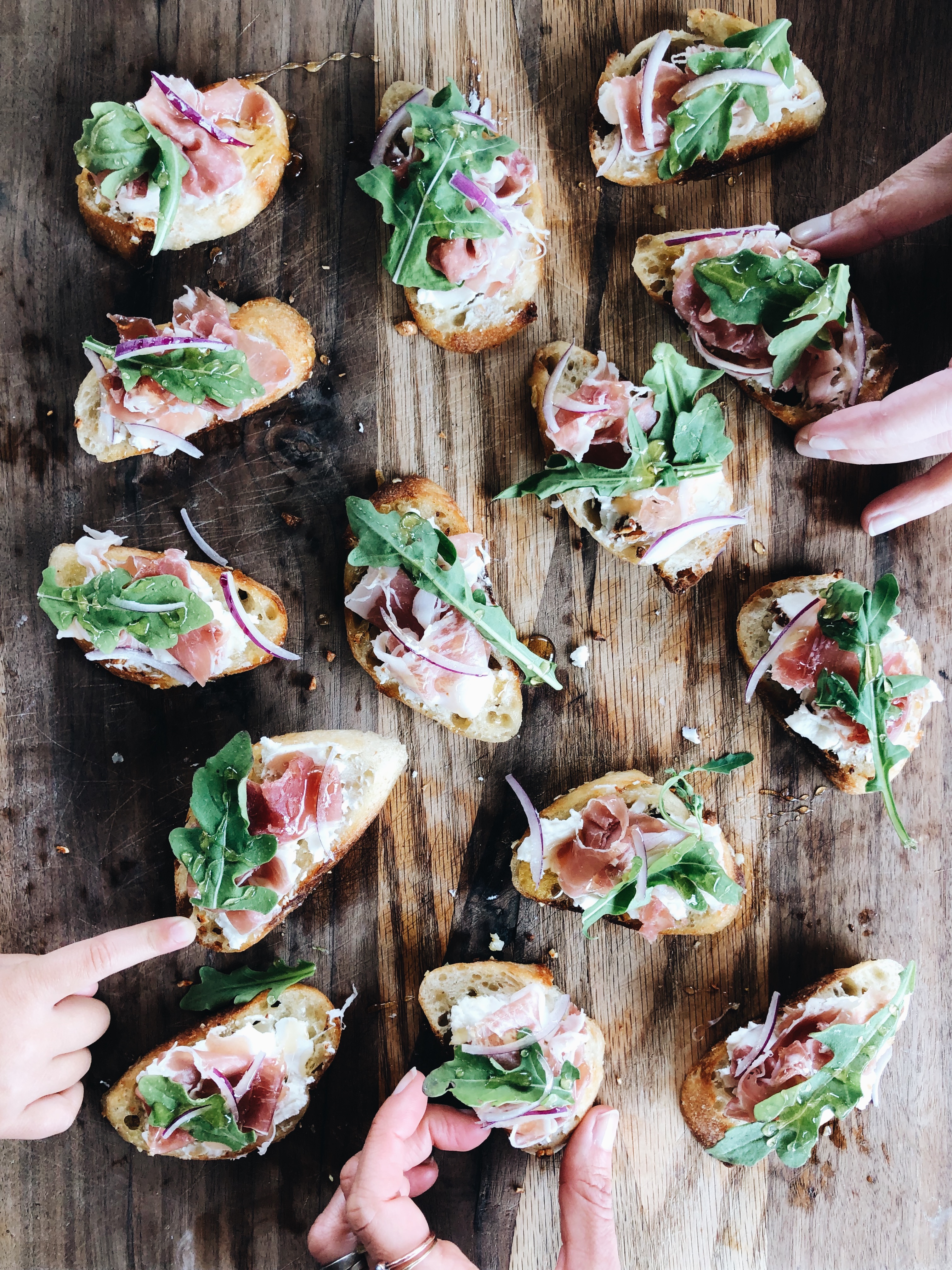 Honey Goat Cheese Crostini / Bev Cooks