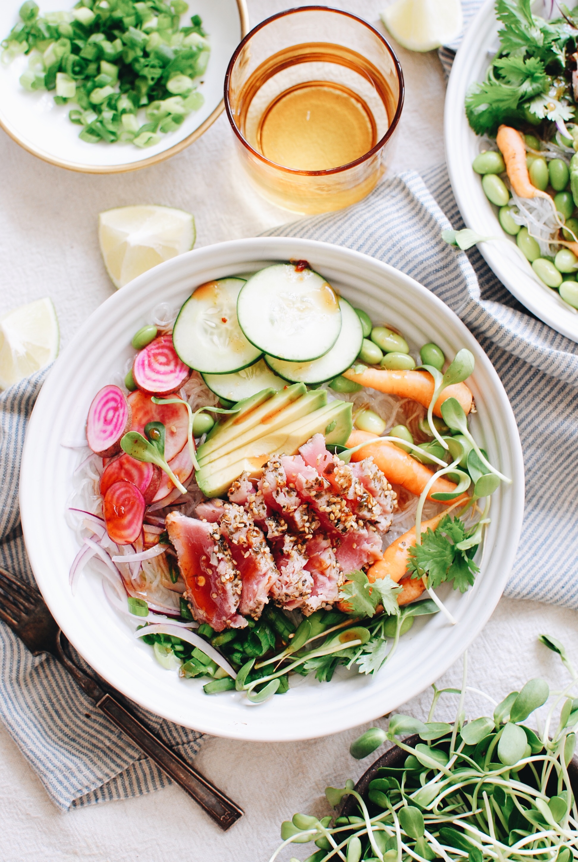 Seared Ahi Tuna Bowls / Bev Cooks