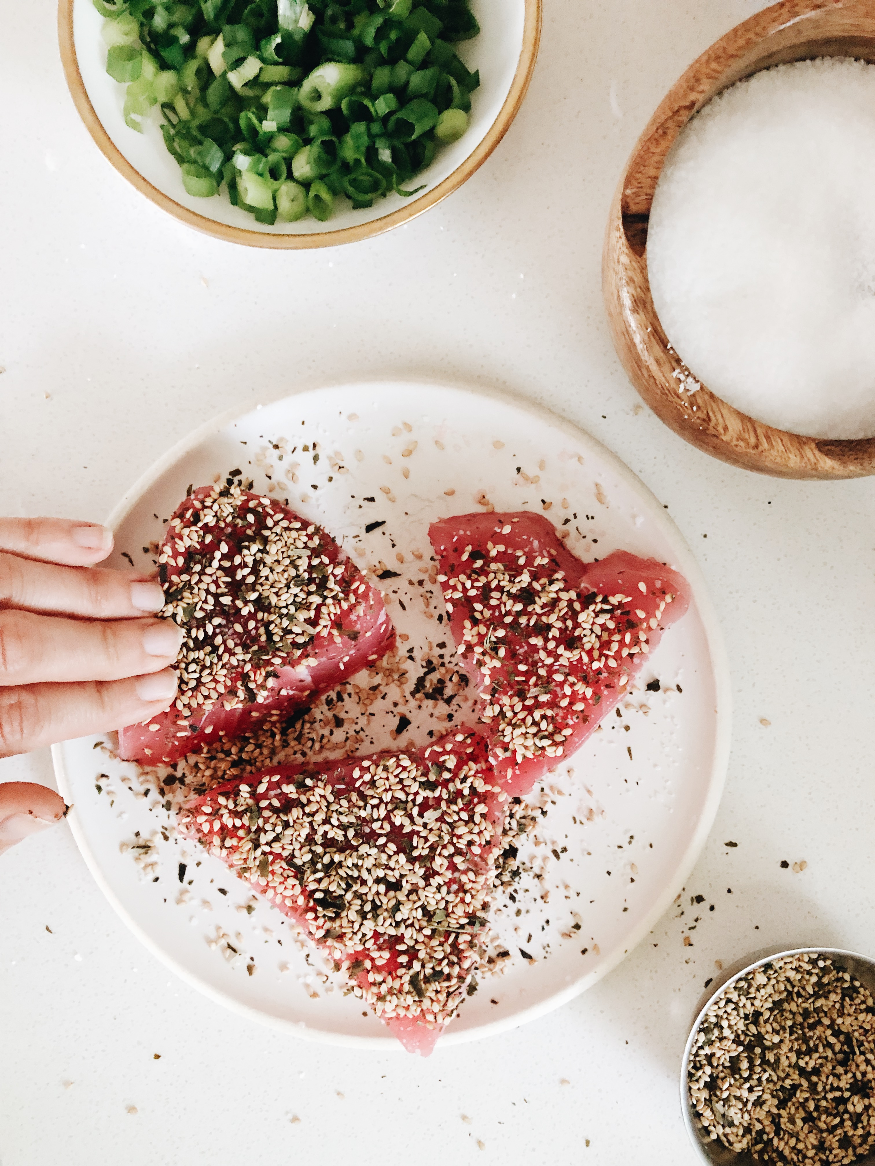 Seared Ahi Tuna Bowls / Bev Cooks