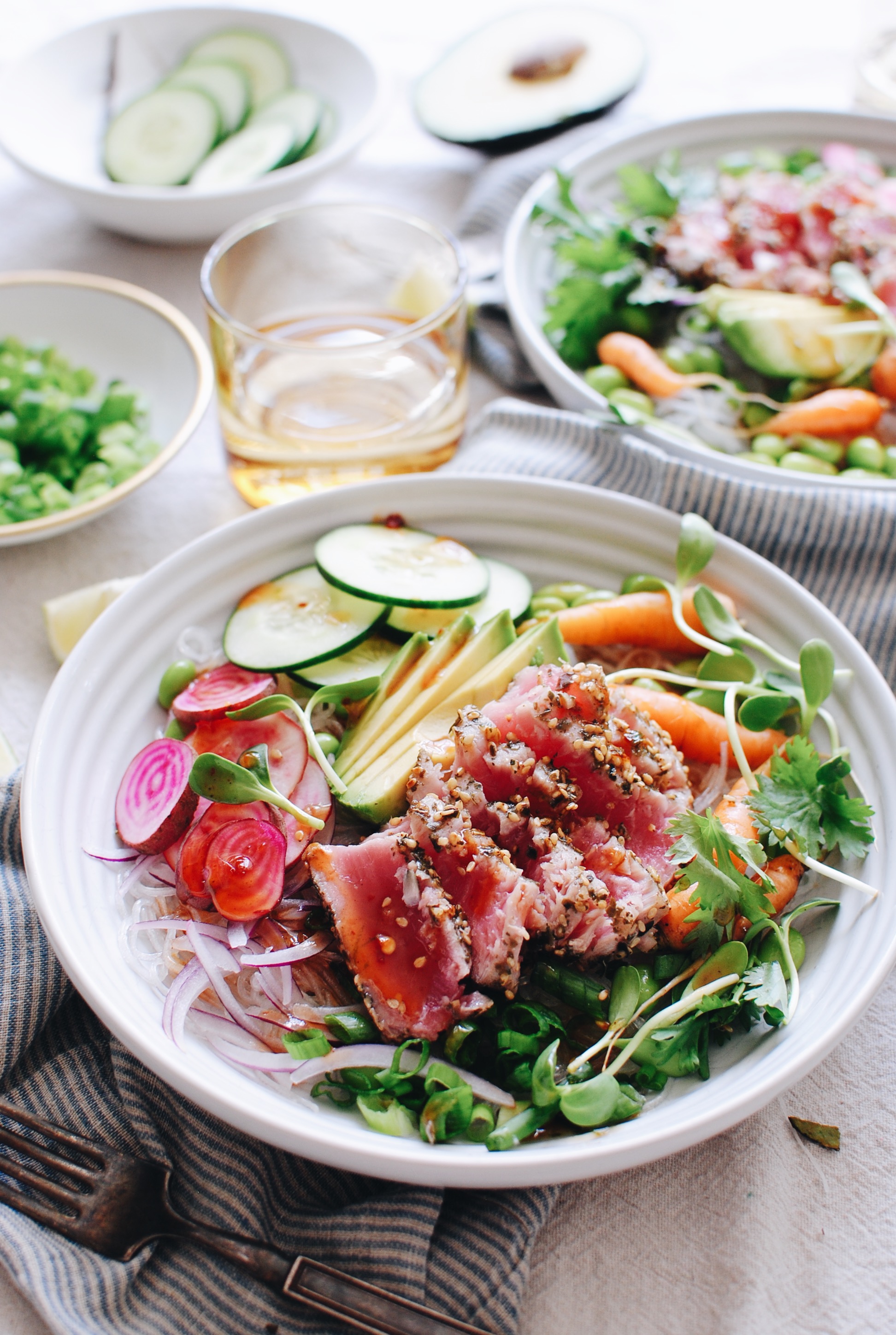 Seared Ahi Tuna Bowls / Bev Cooks