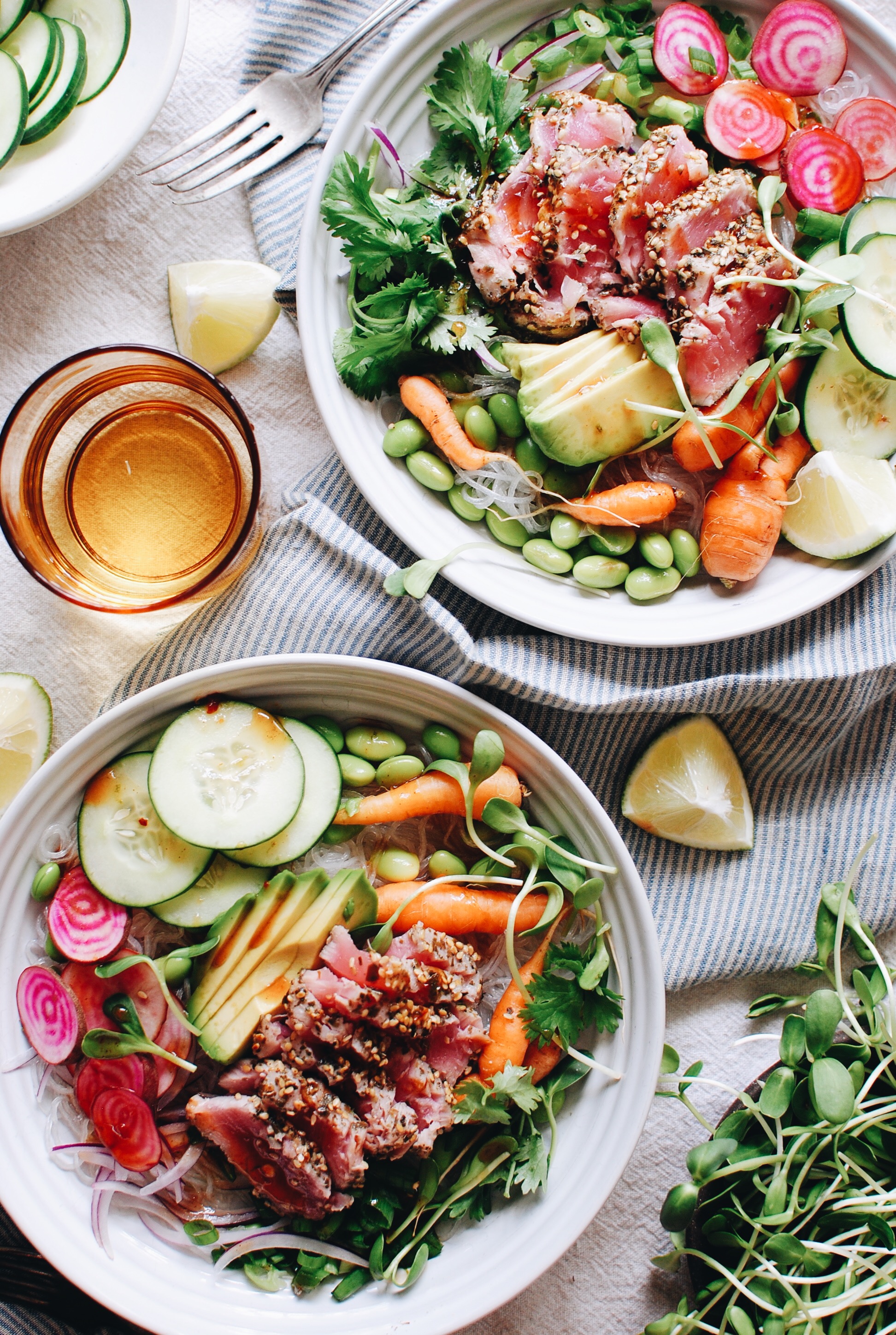 Seared Ahi Tuna Bowls / Bev Cooks