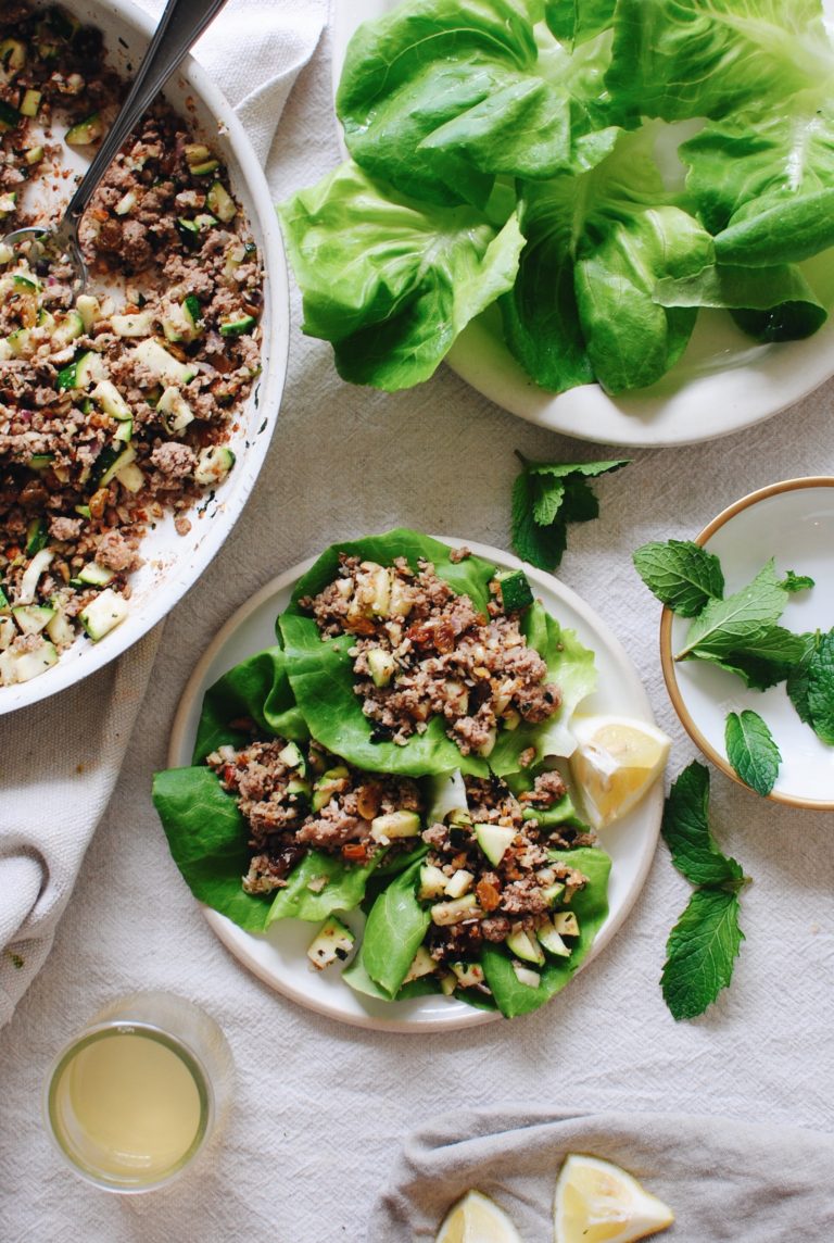 Mediterranean Turkey Lettuce Wraps - Bev Cooks