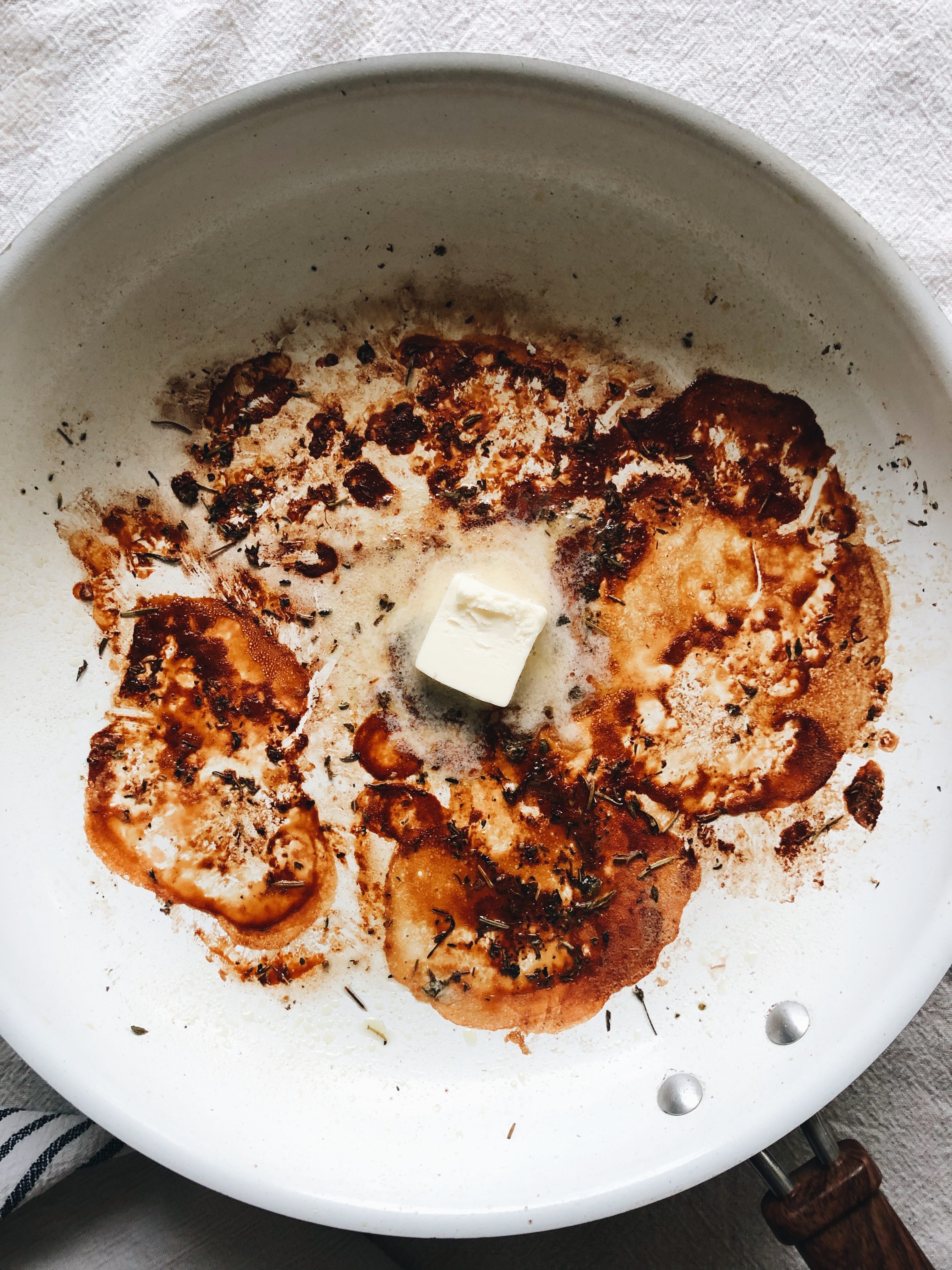 Blackened Chicken Pasta with Butter Wine Pan Sauce / Bev Cooks