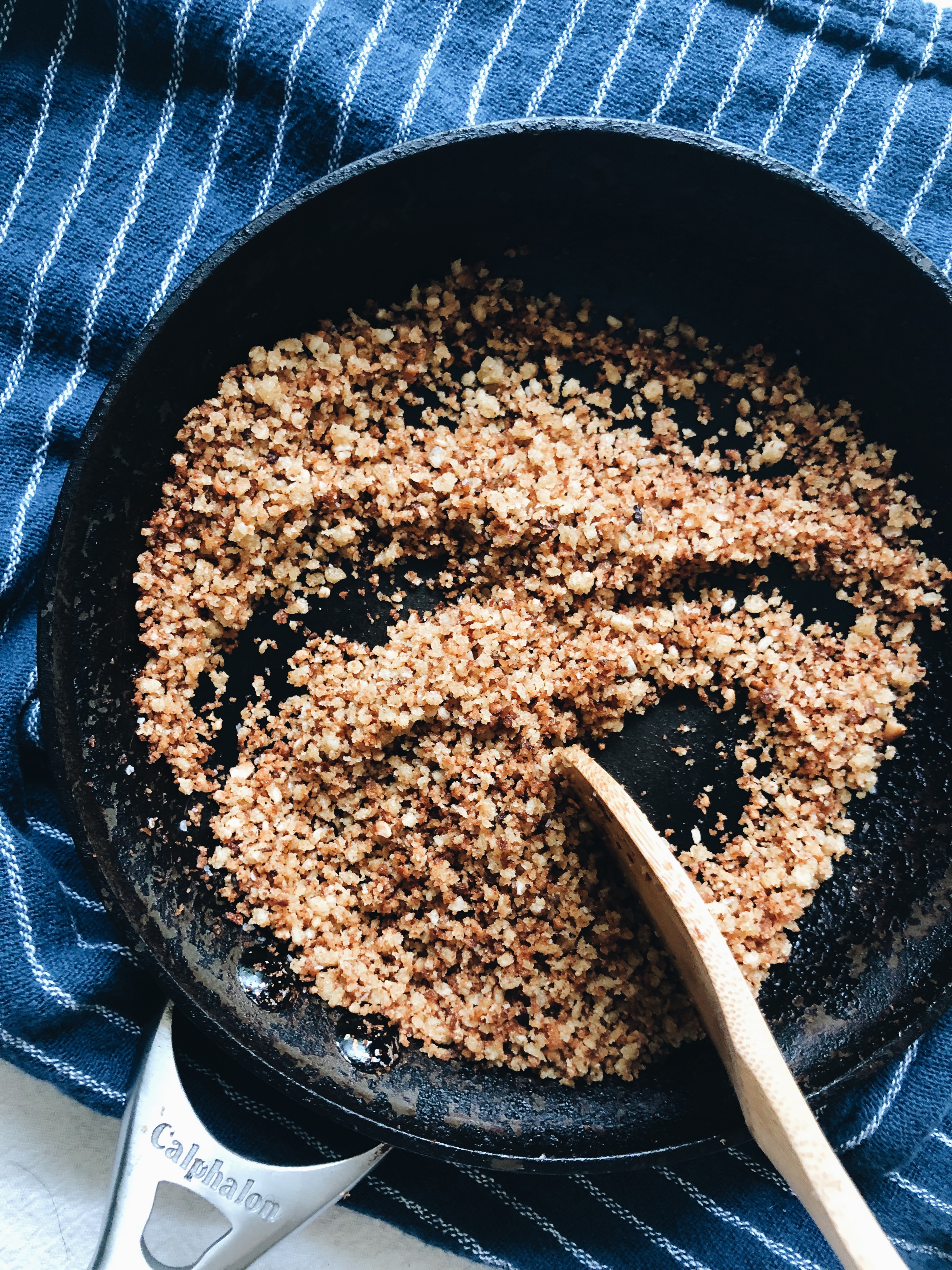 Roasted Broccoli and Snow Peas with Garden Breadcrumbs / Bev Cooks