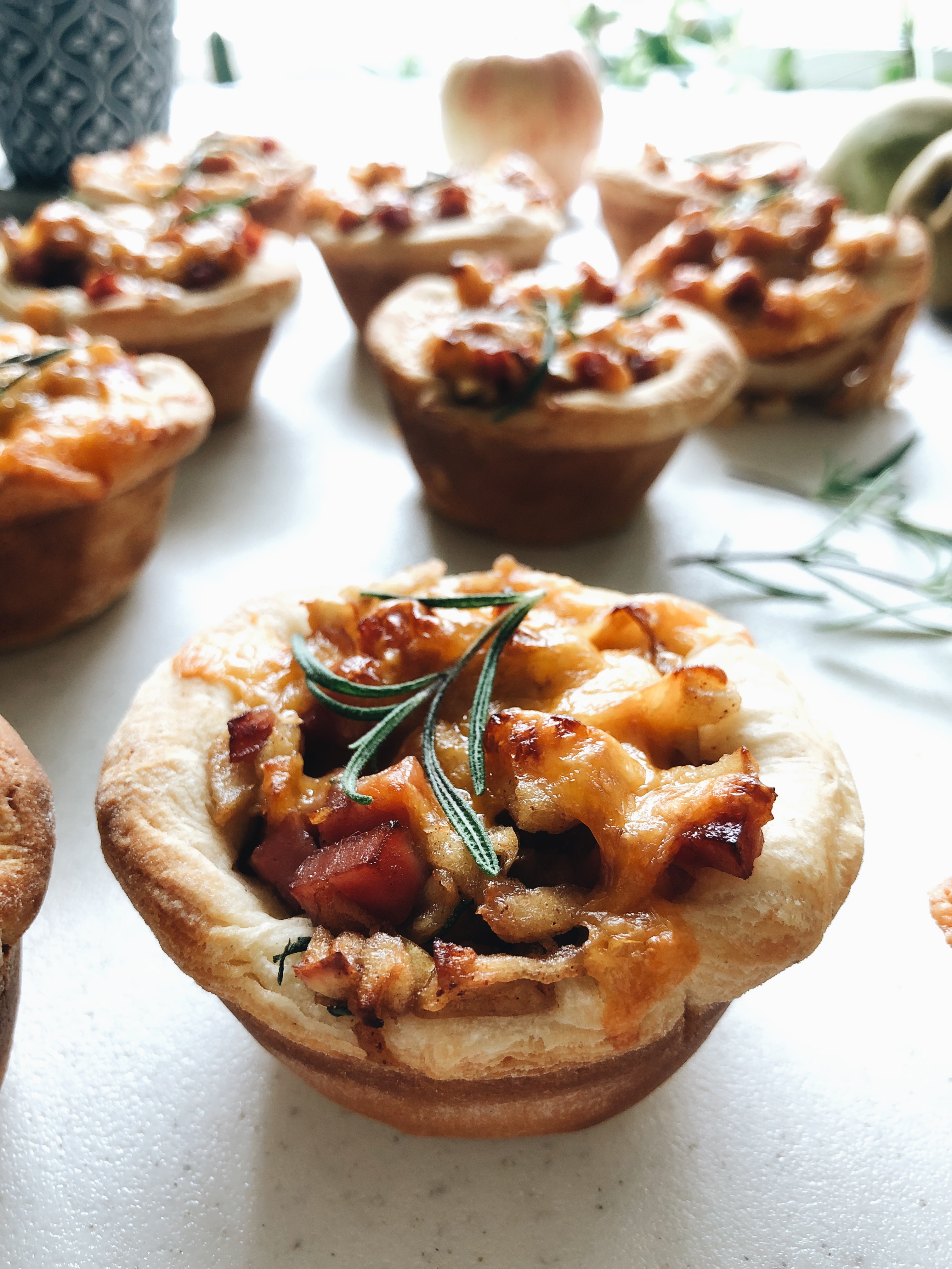 Apple, Ham and Cheddar Biscuit Cups / Bev Cooks