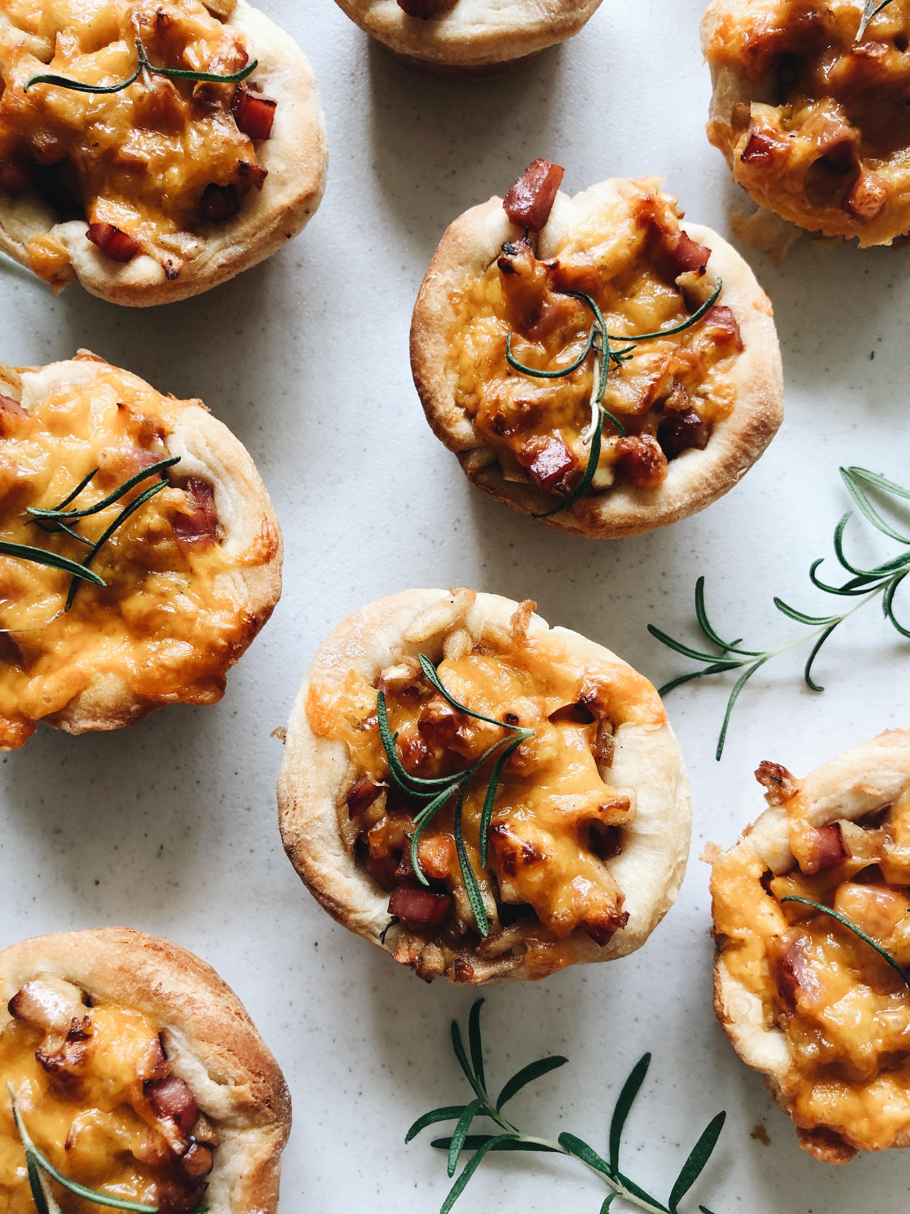 Apple, Ham and Cheddar Biscuit Cups / Bev Cooks