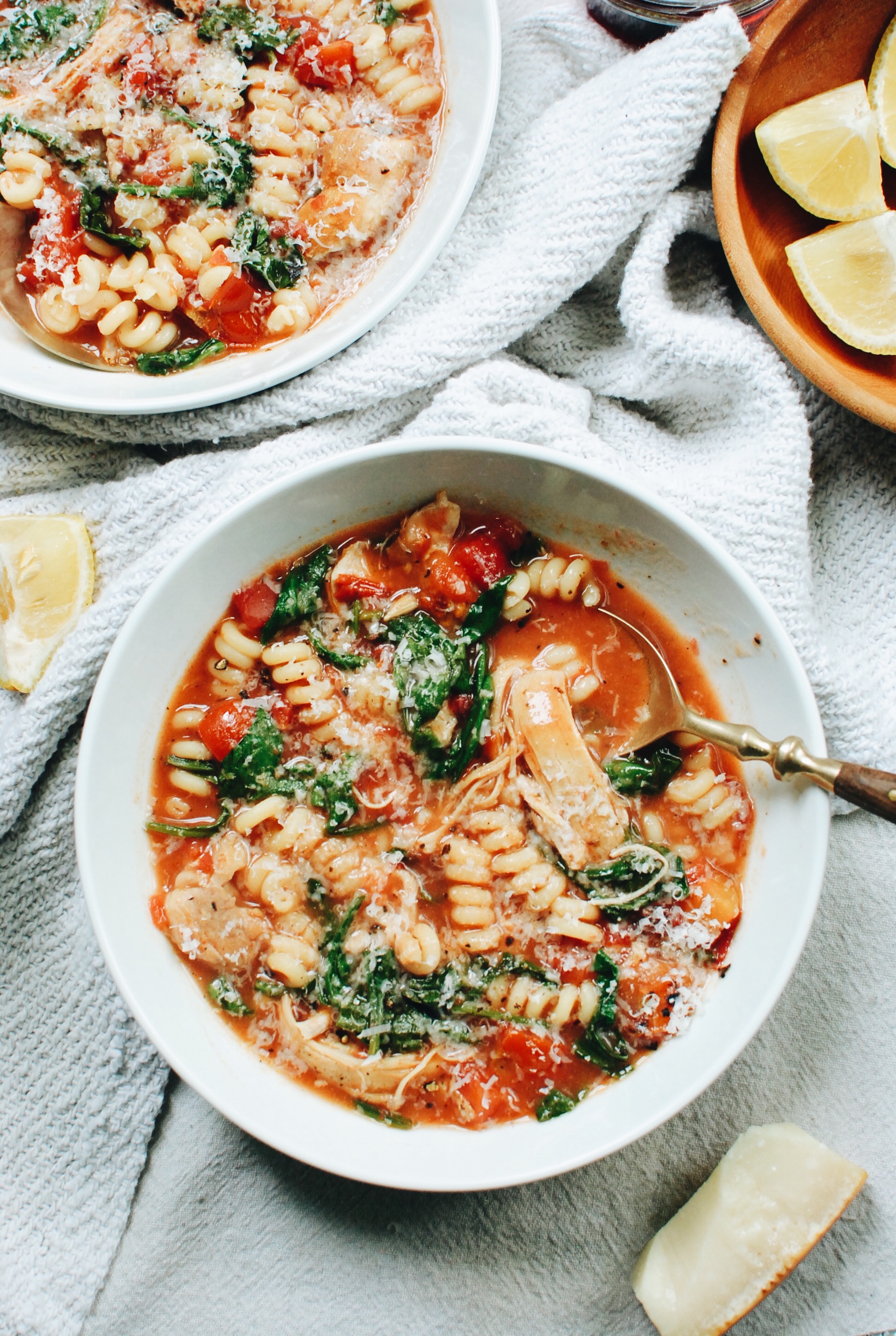 Simple Chicken Pasta Soup | Bev Cooks