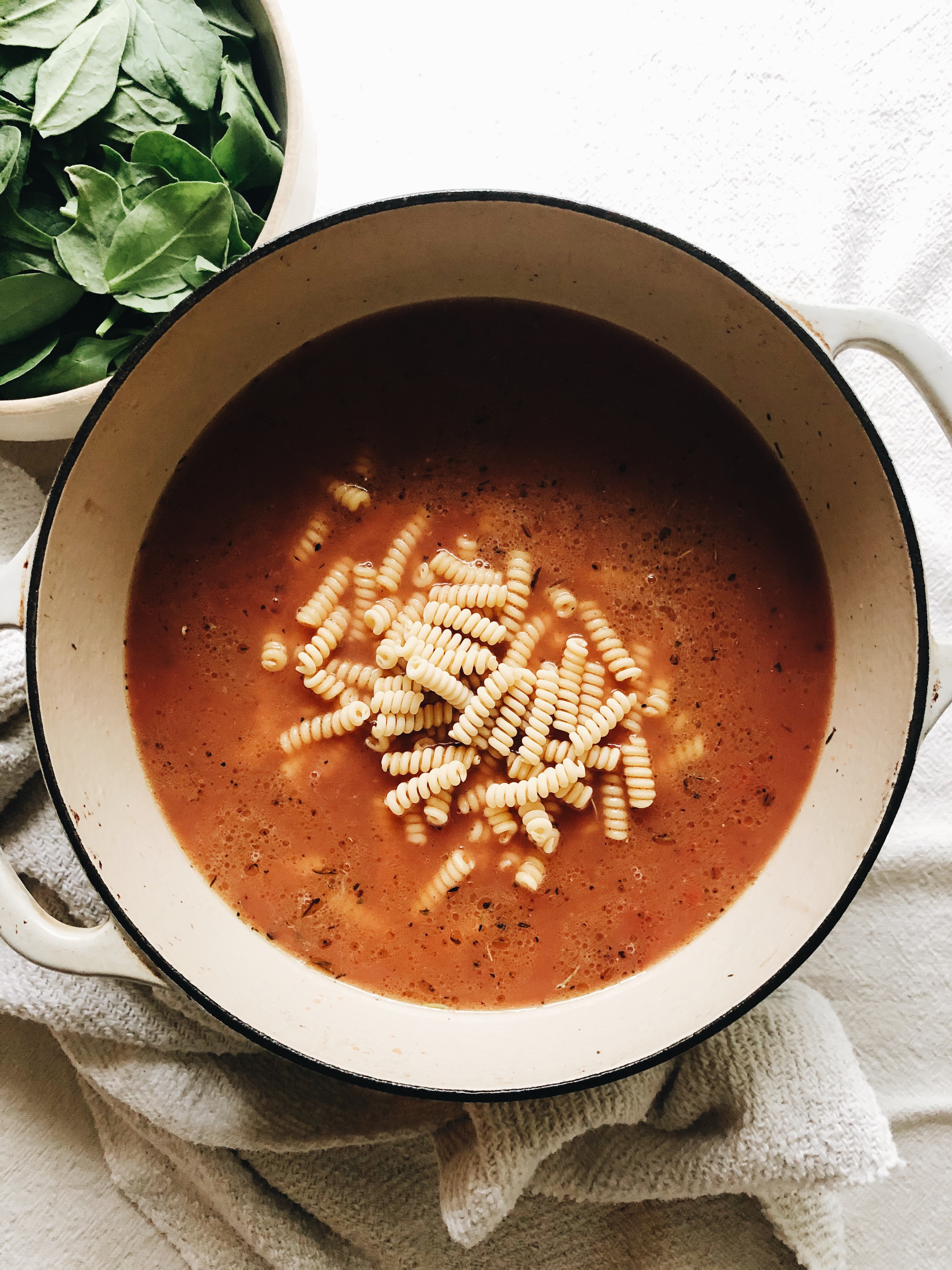 Simple Chicken Pasta Soup / Bev Cooks