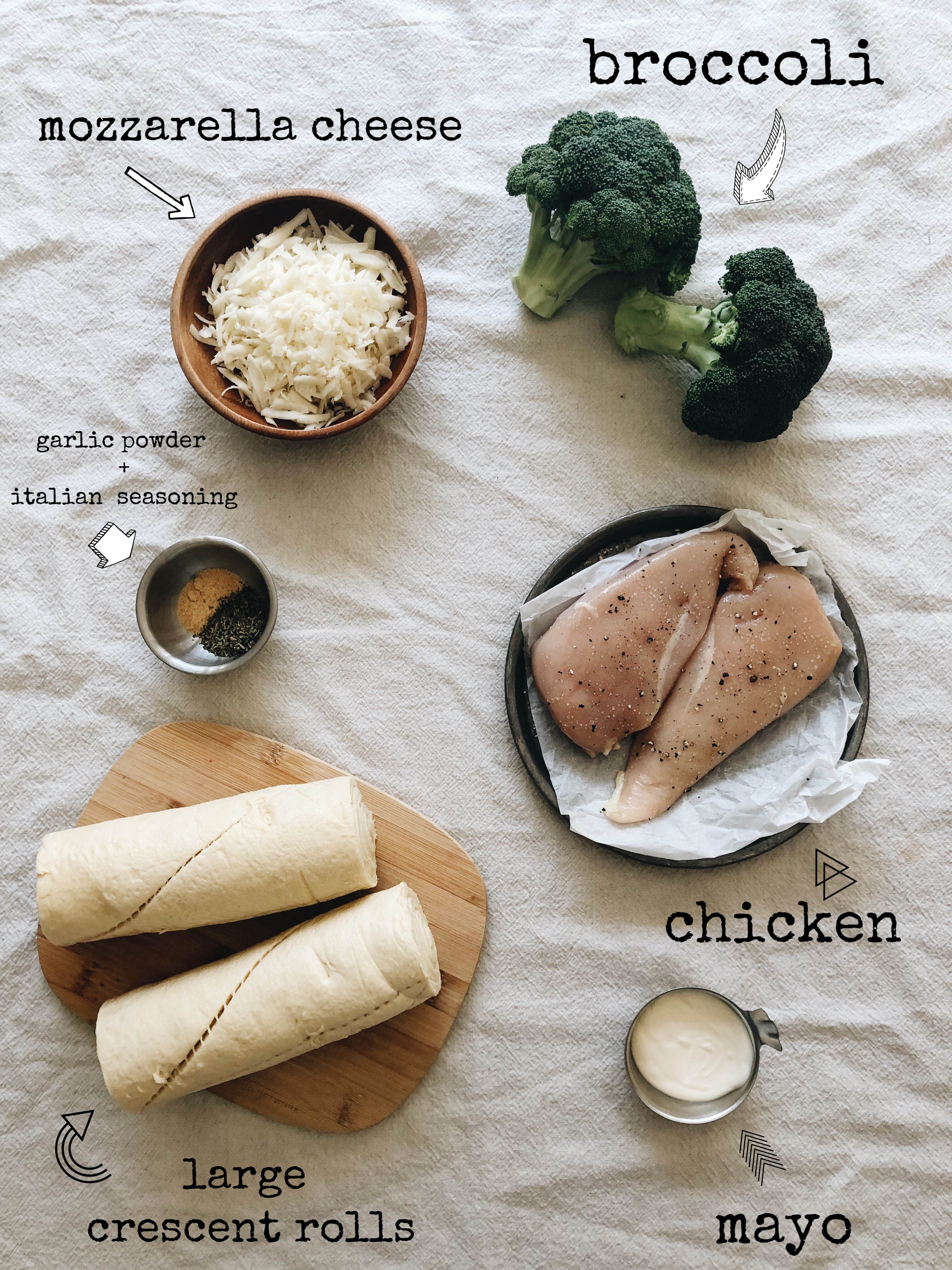 Chicken and Broccoli Stuffed Crescent Rolls / Bev Cooks